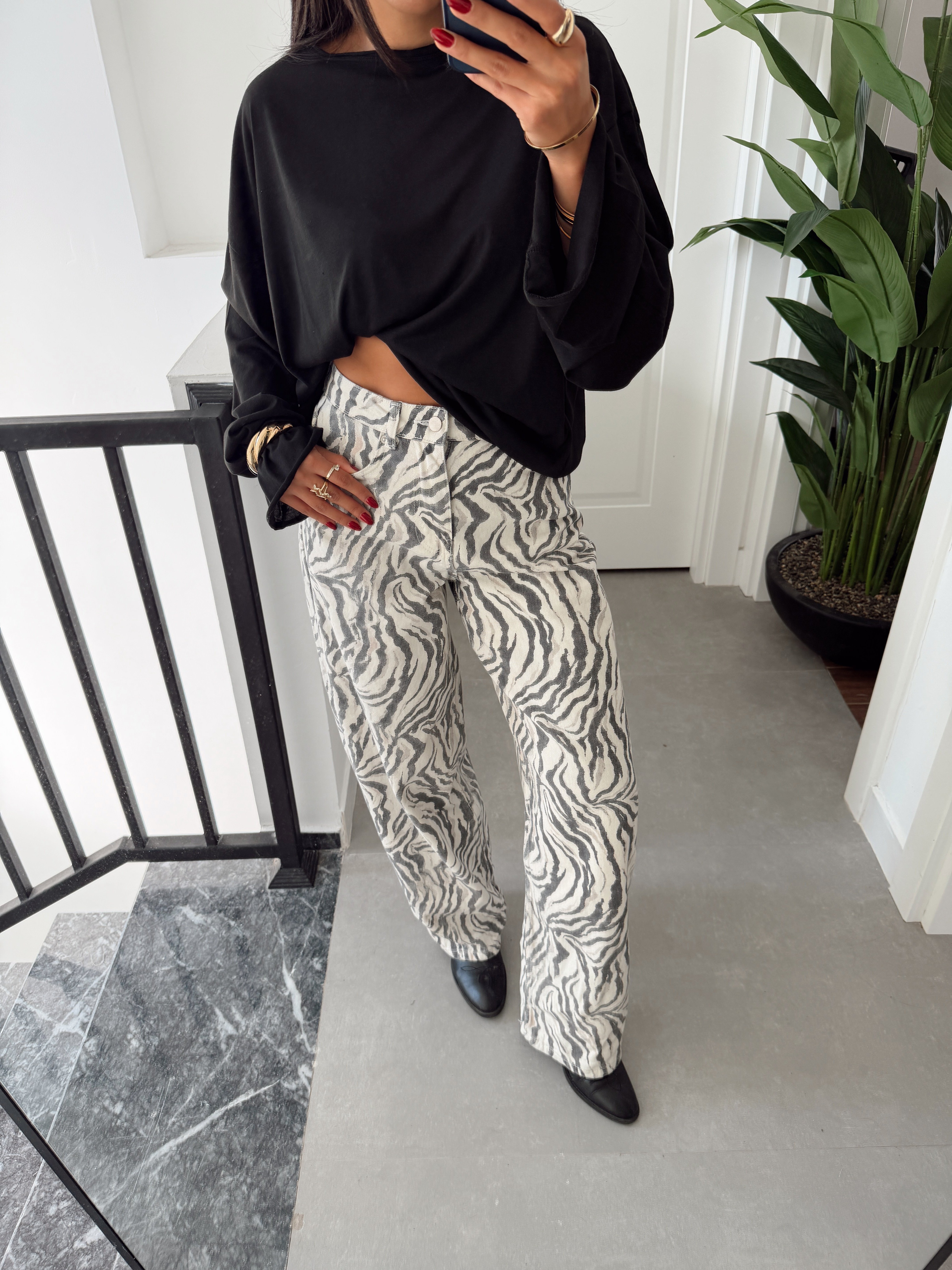 Zebra Desenli Pantolon
