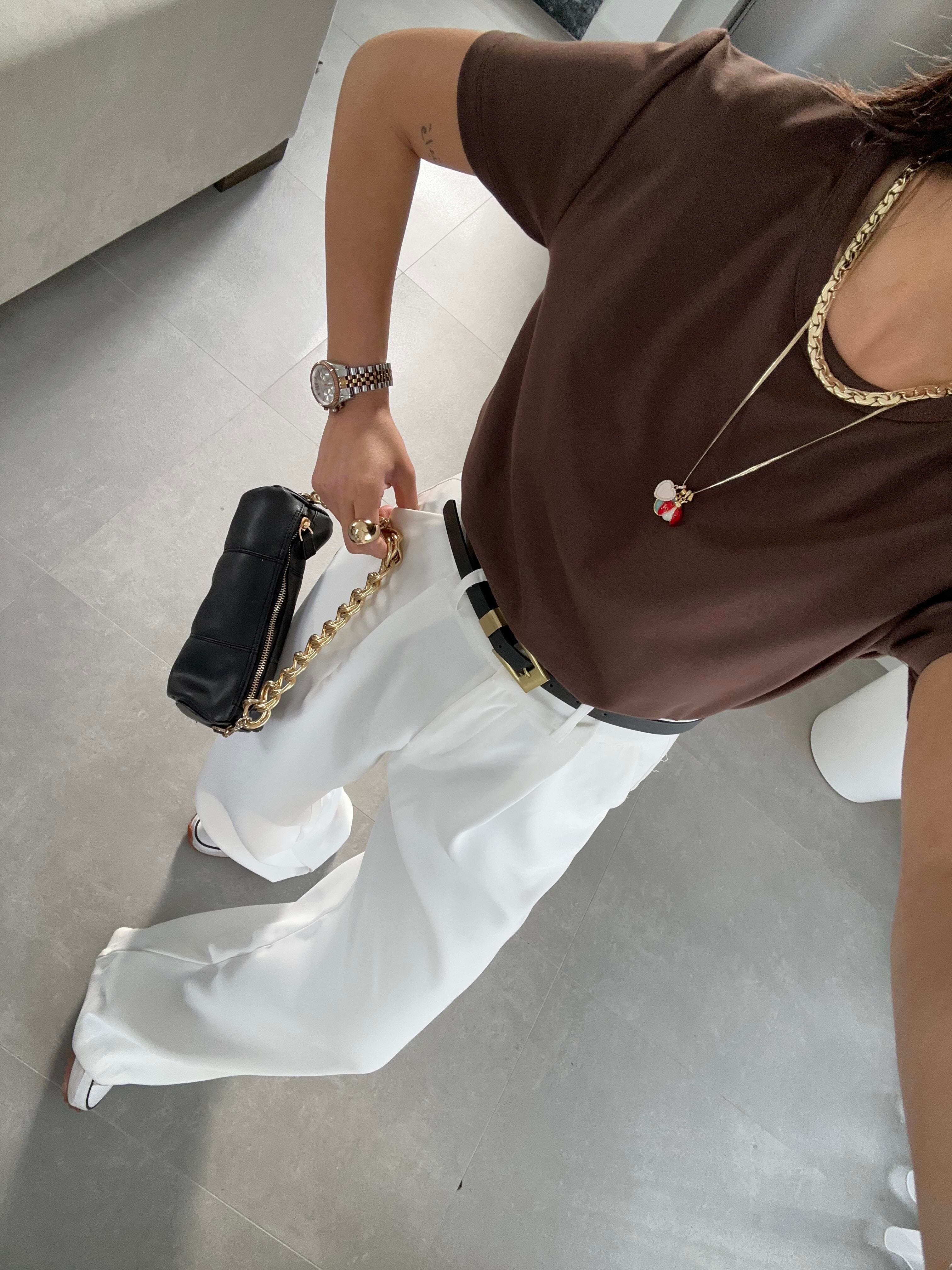 Zr Kahve Bisiklet Yaka Basic Tişört