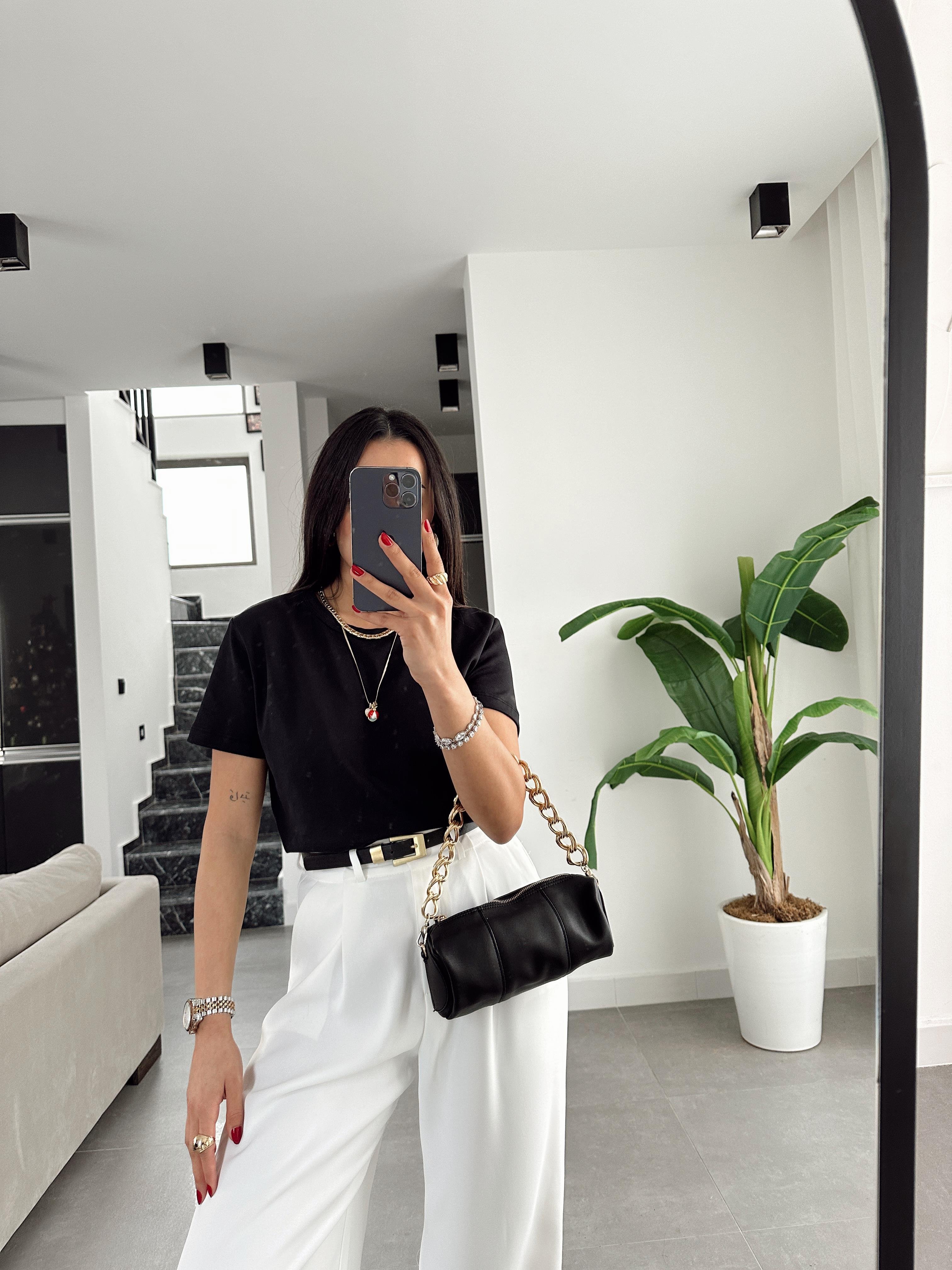 Zr Siyah Bisiklet Yaka Basic Tişört