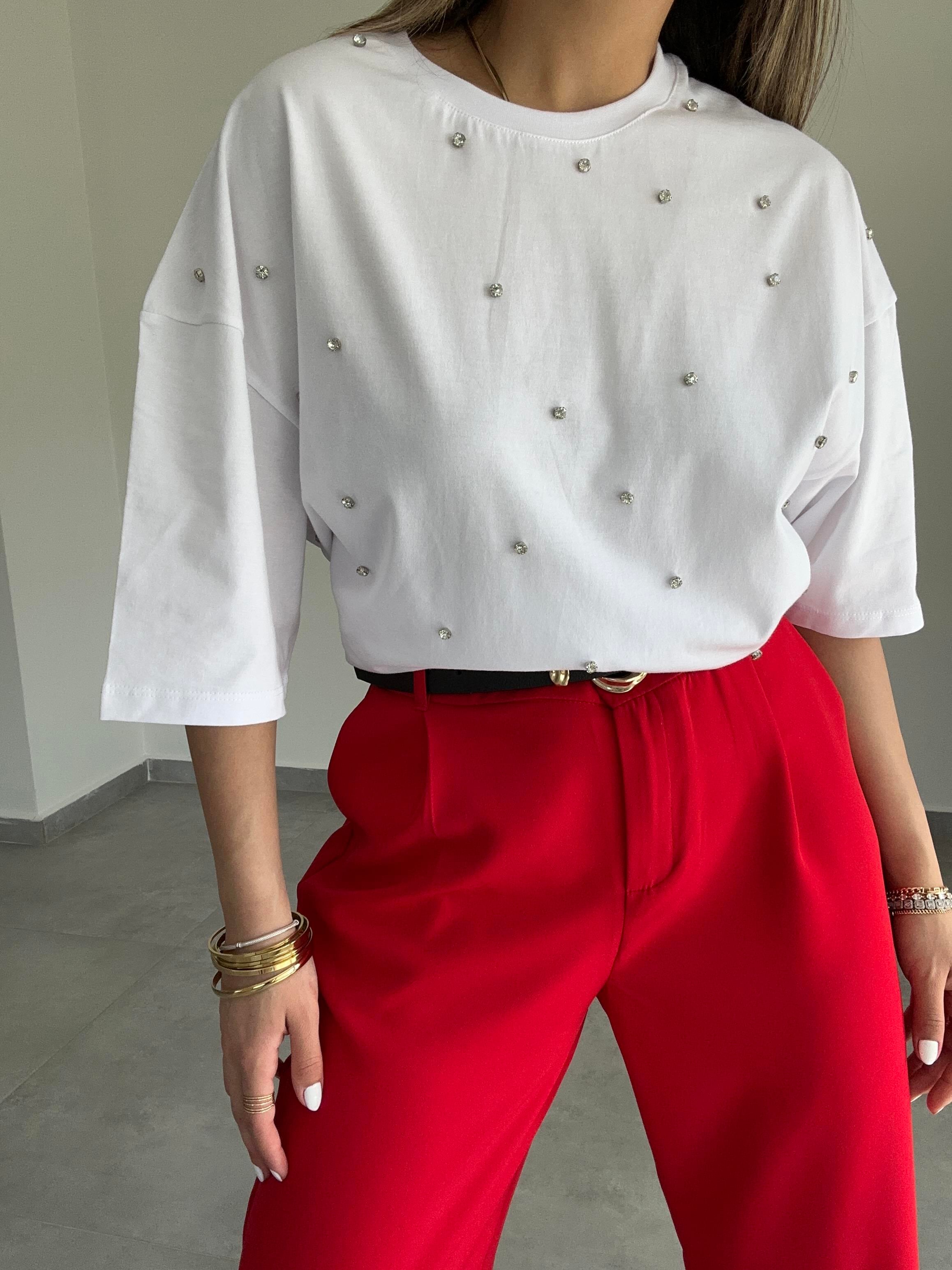 Zra Taşlı Tişört