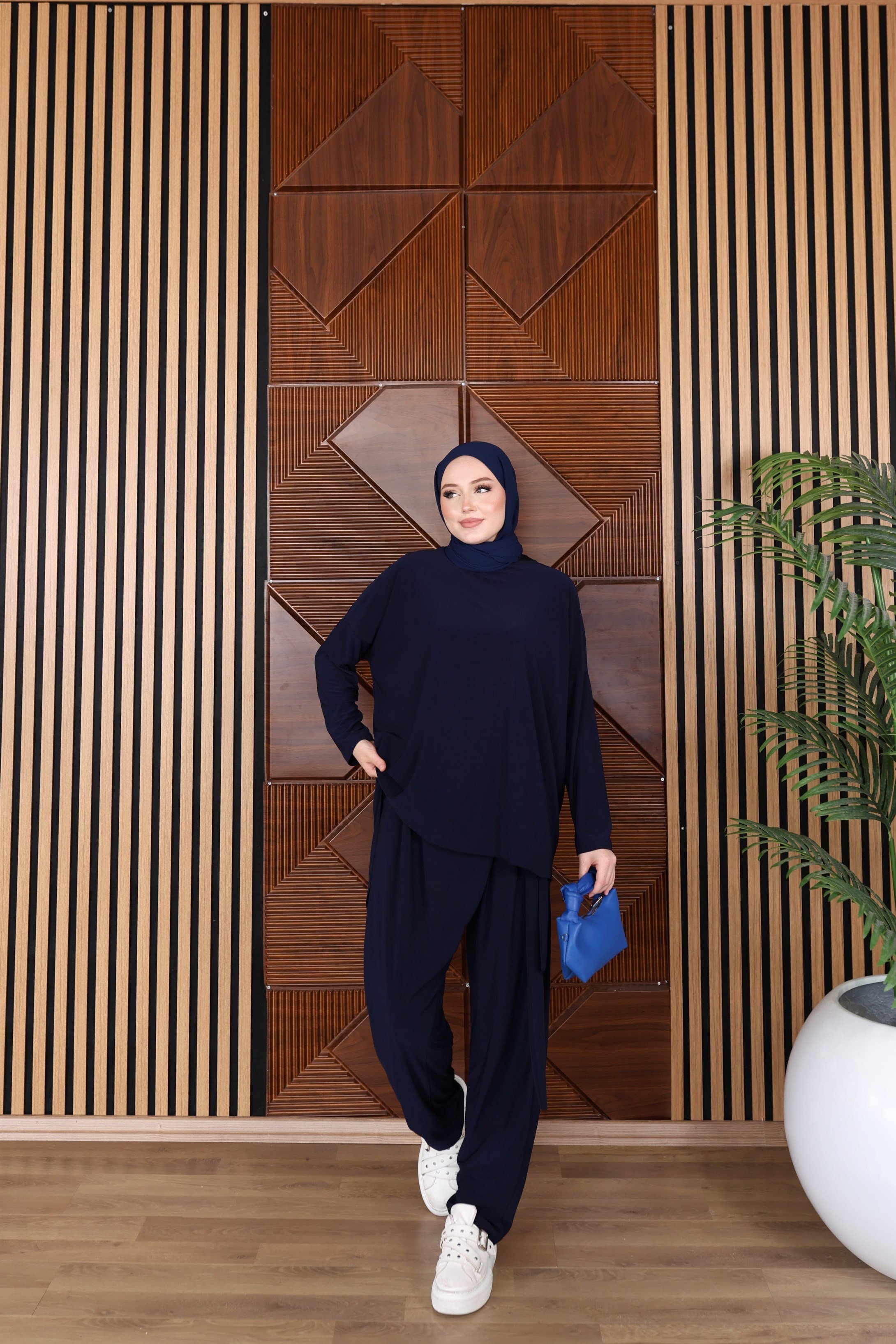 Astra Sandy Şalvar Tunik İkili Takım Lacivert