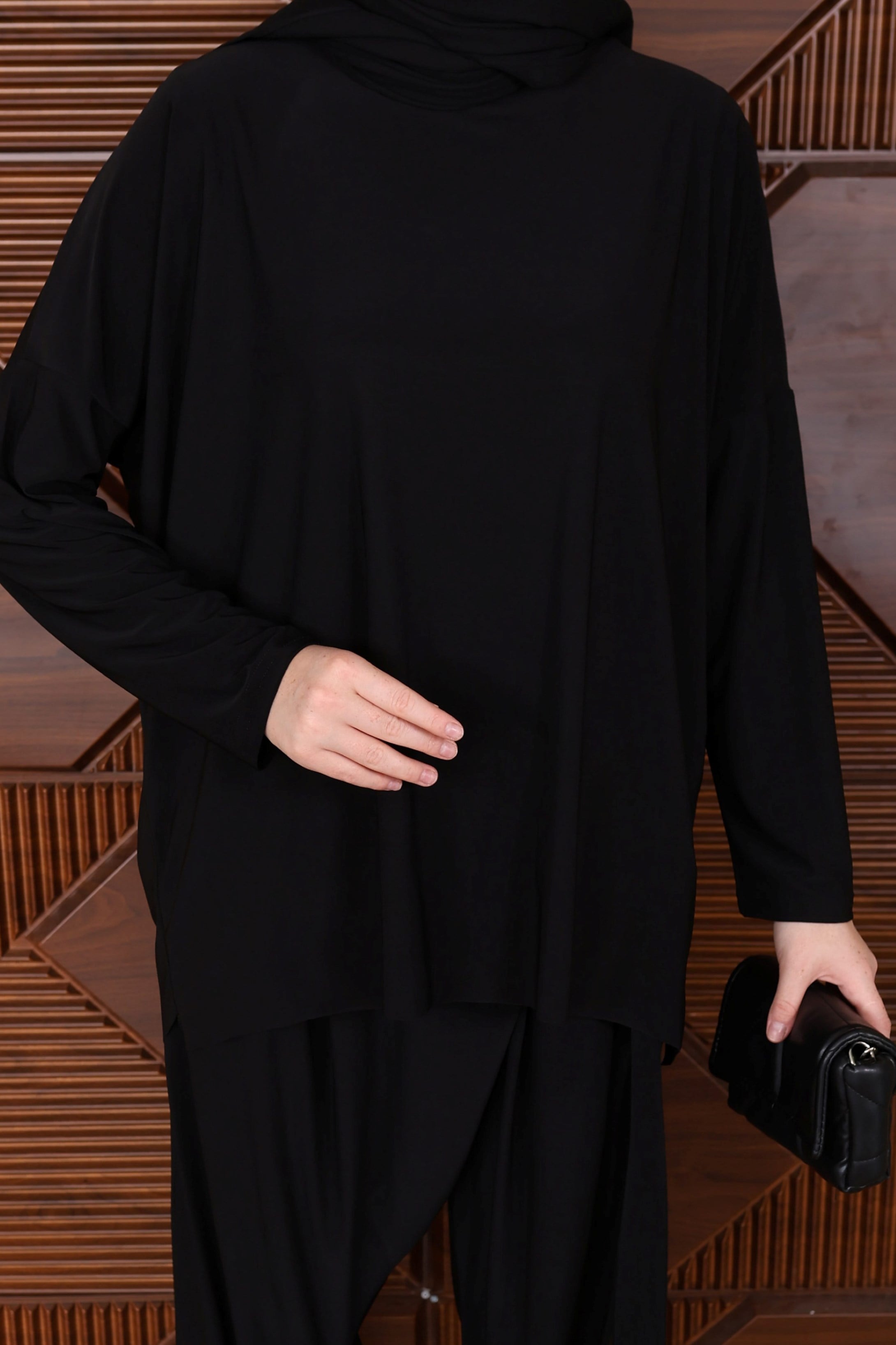 Astra Sandy Şalvar Tunik İkili Takım Siyah
