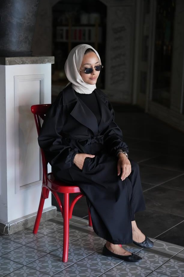 Oversize Su Geçirmez Rüzgar Geçirmez Siyah Trençkot Milano