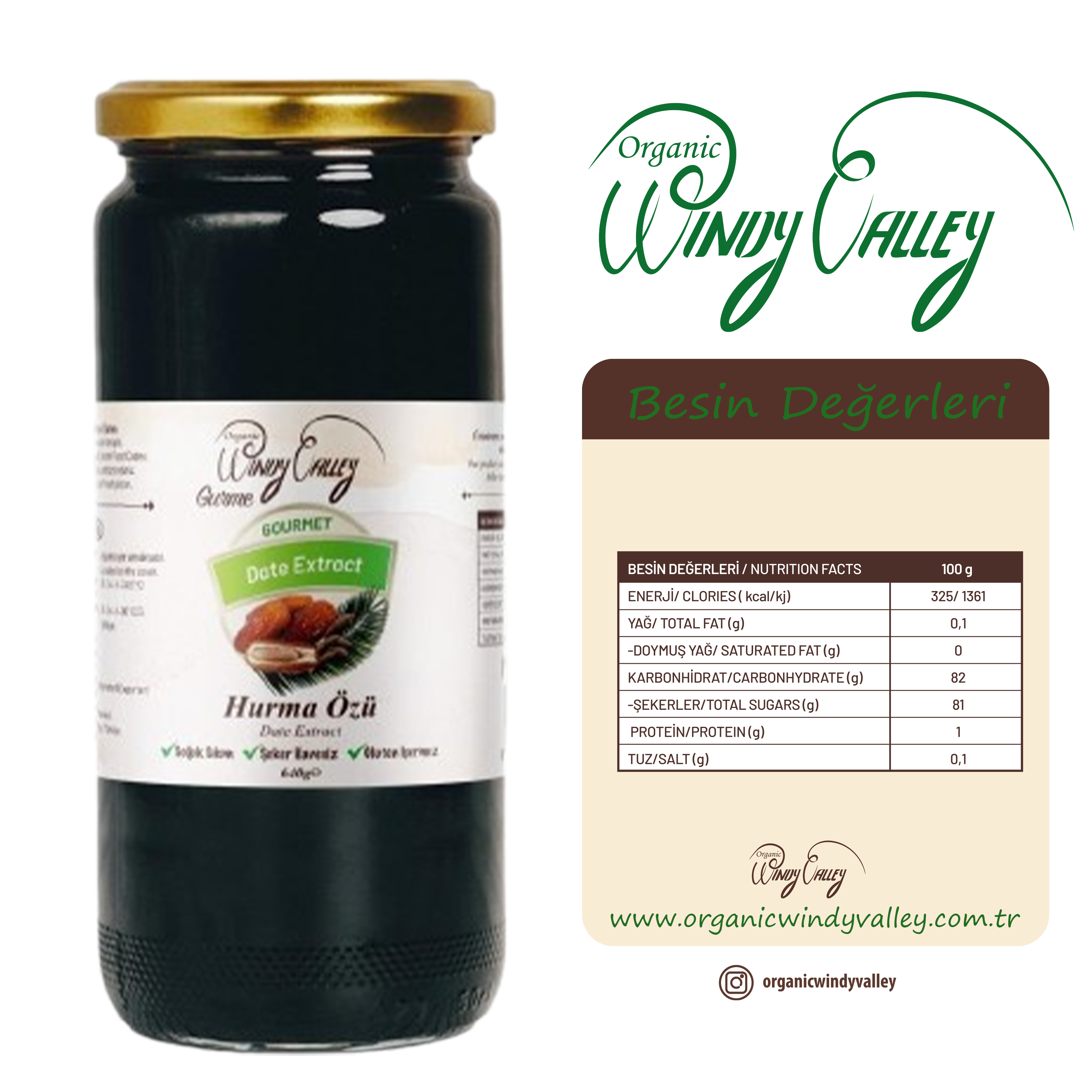Gurme Hurma Özü 640 gr soğuk sıkım Şeker ilavesiz Gluten içermez  