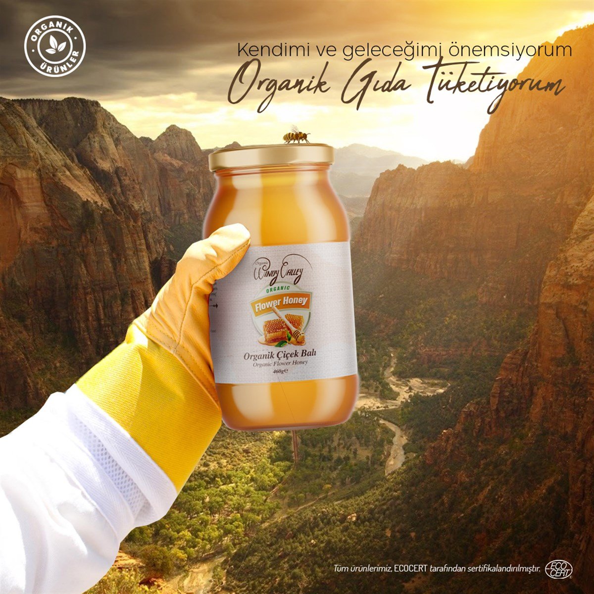 Organik Çiçek Balı Tunceli Pülümür Ecocert Sertifikalı(500gr)
