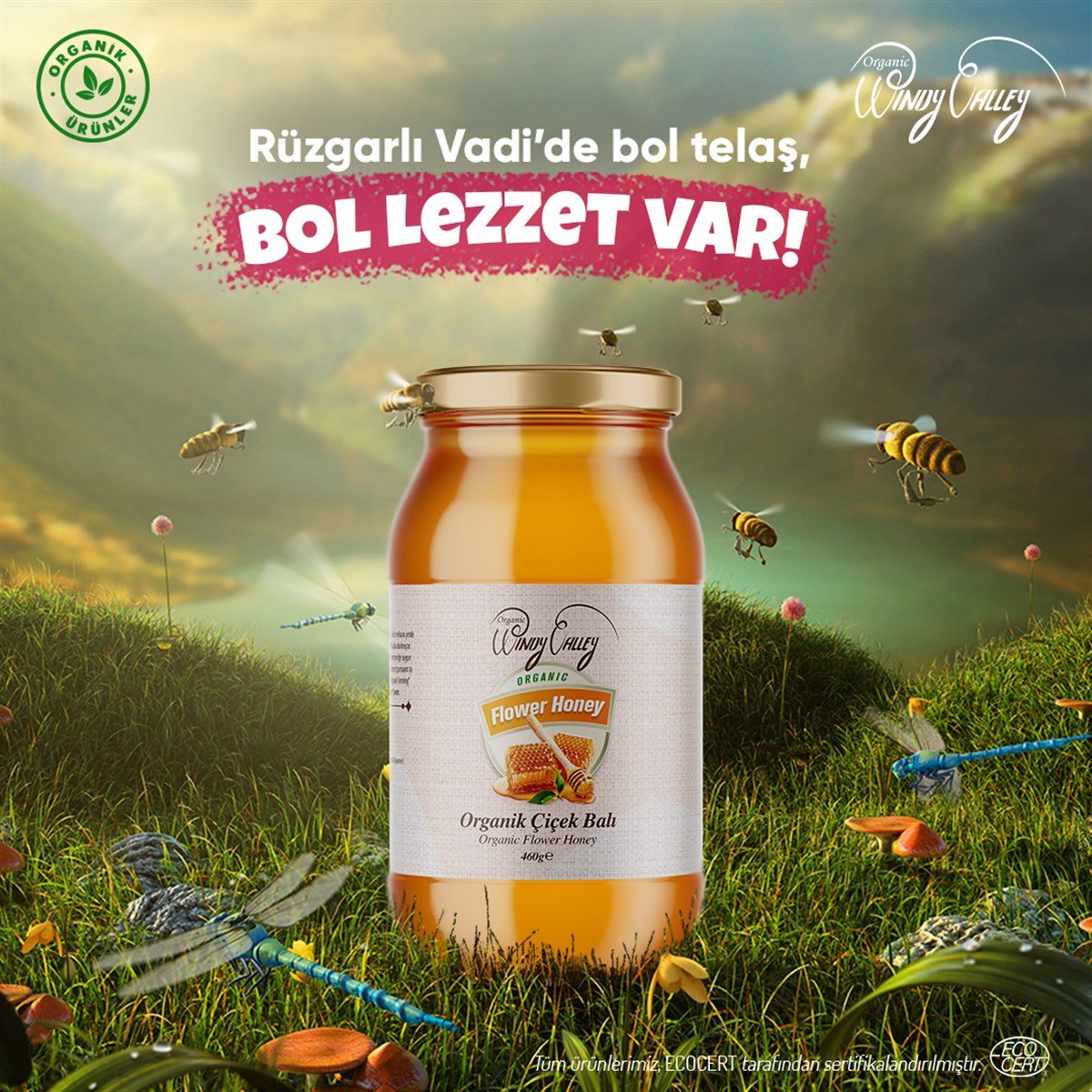 Organik Çiçek Balı Tunceli Pülümür Ecocert Sertifikalı (500gr)