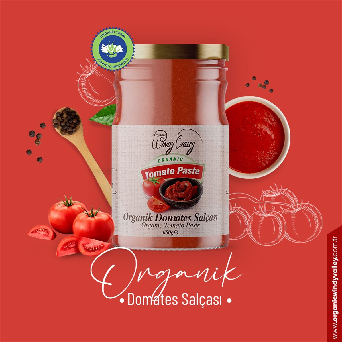 Organik Domates Salçası (650gr)