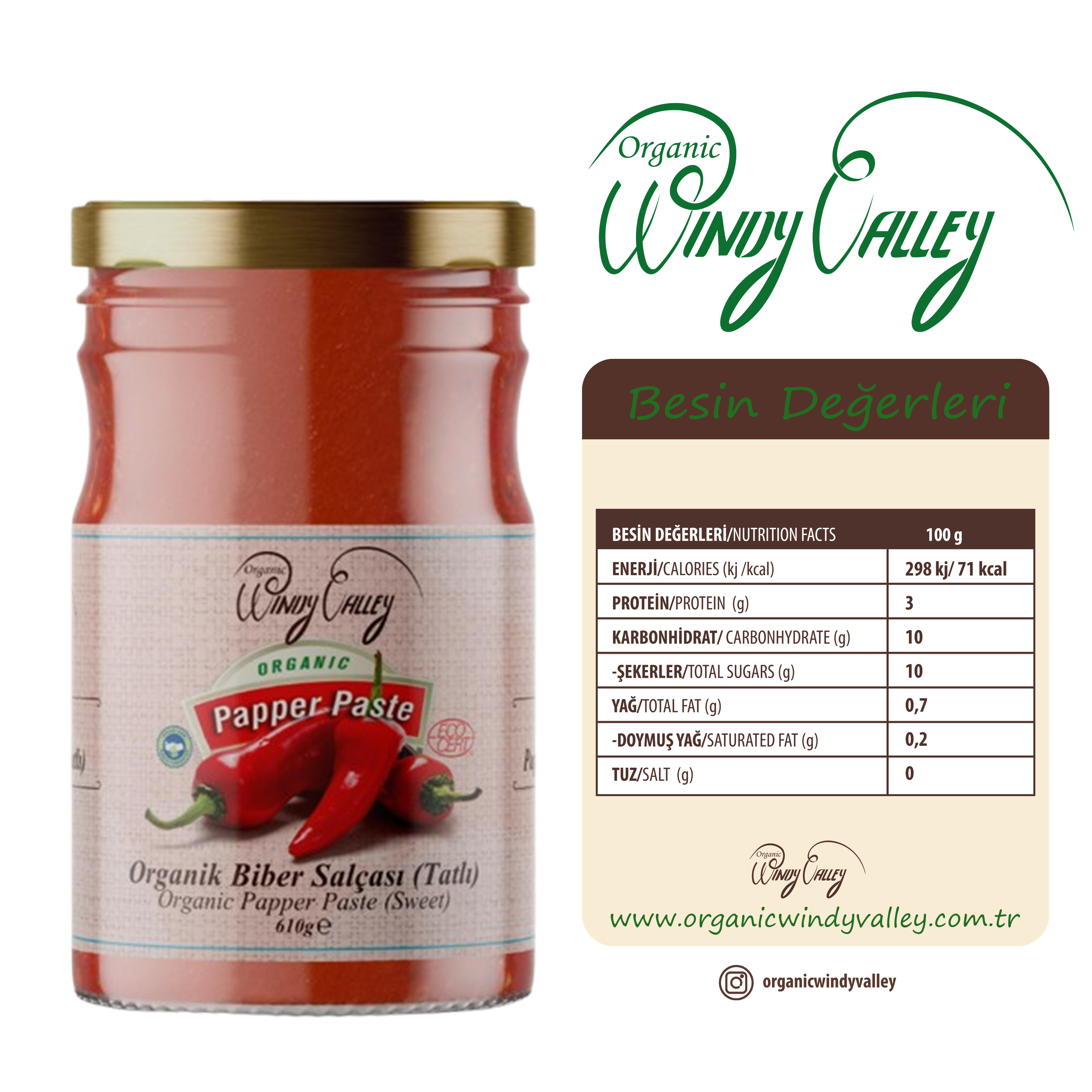 Organik Domates Salçası (650gr) Ve Biber Salçası (Tatlı) (610 gr) Seti İlave Tuz İcermez  