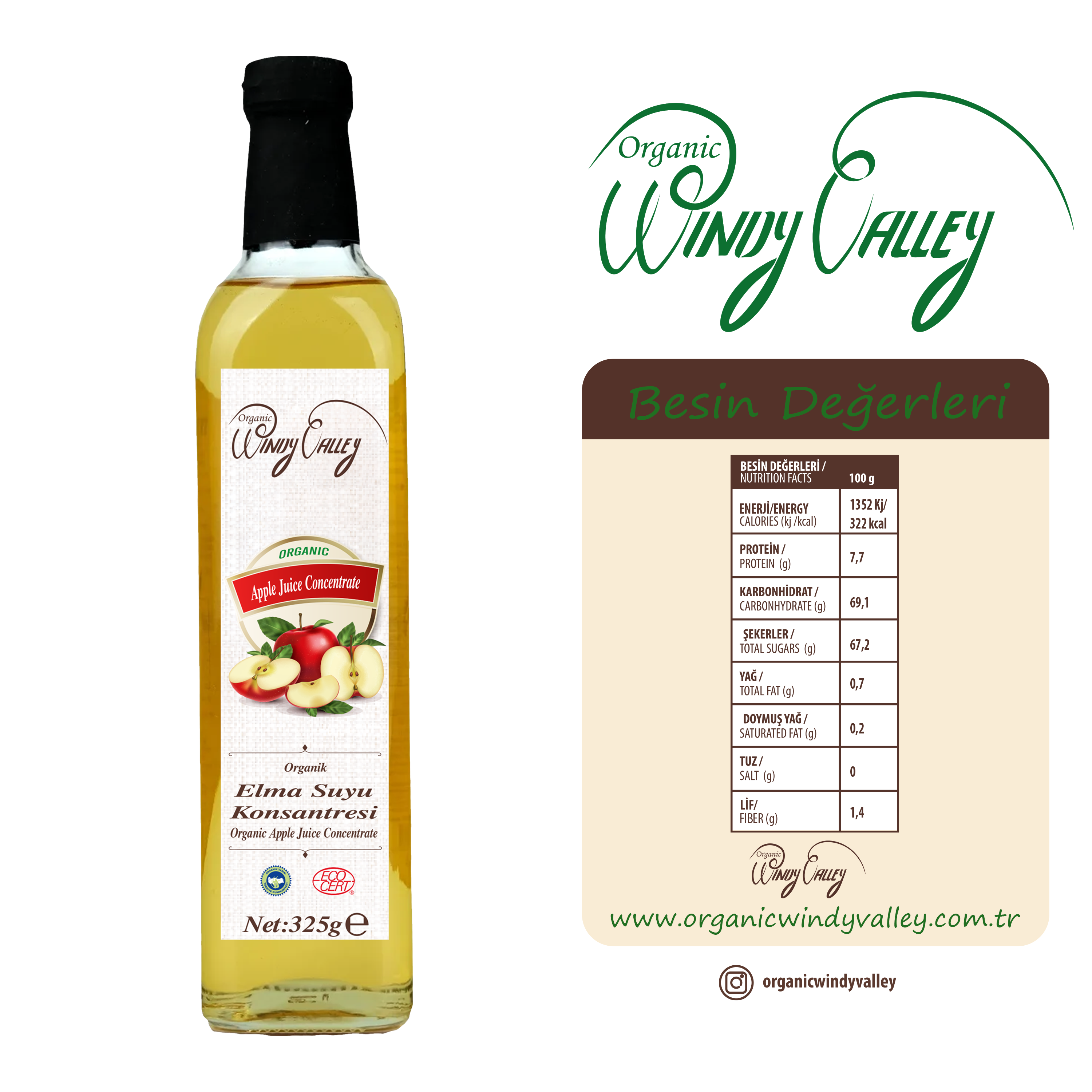 Organik Elma Konsantresi 325 gr 