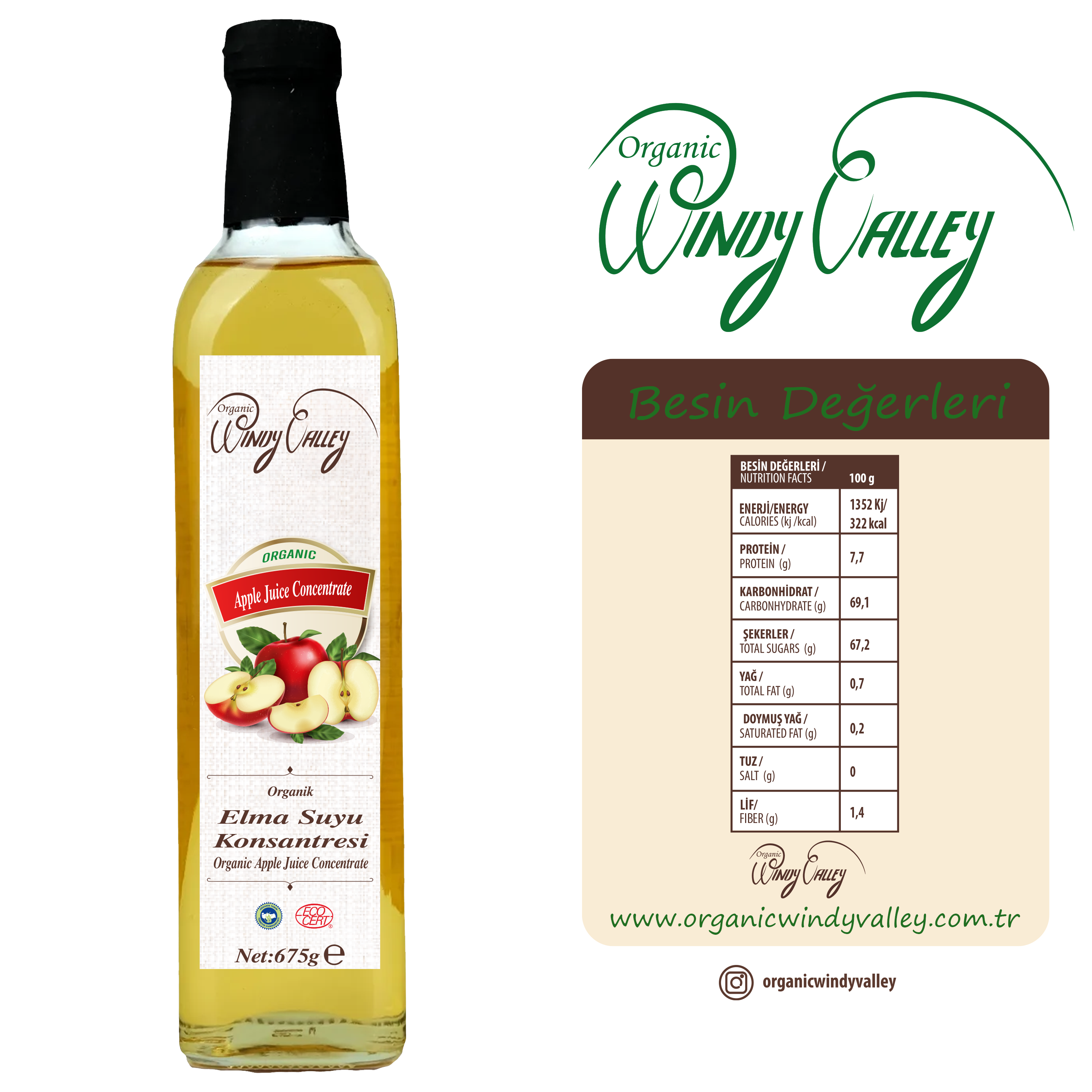 Organik Elma Konsantresi 675 gr
