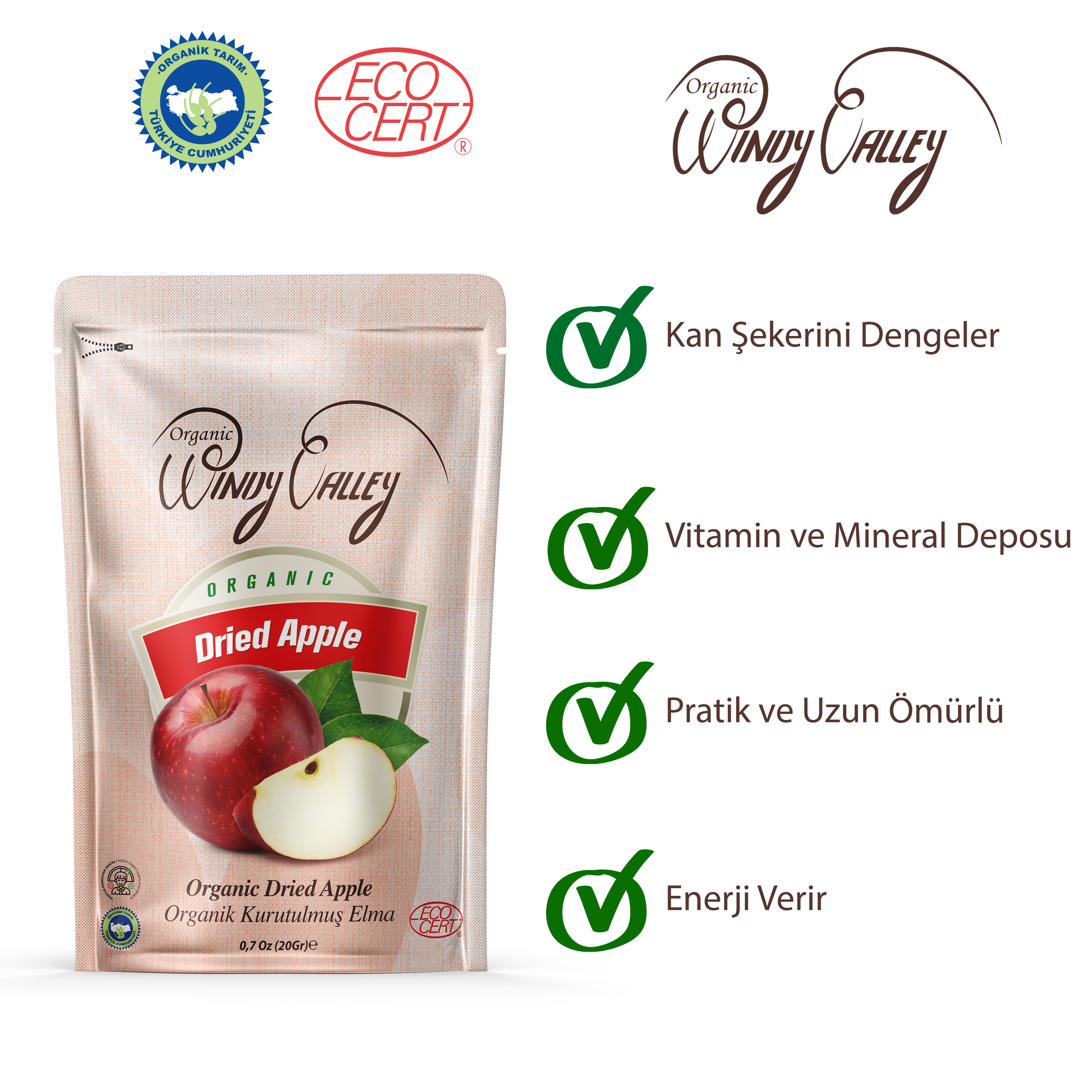 Organik  Gurme Elma Cipsi  (20 gr) 