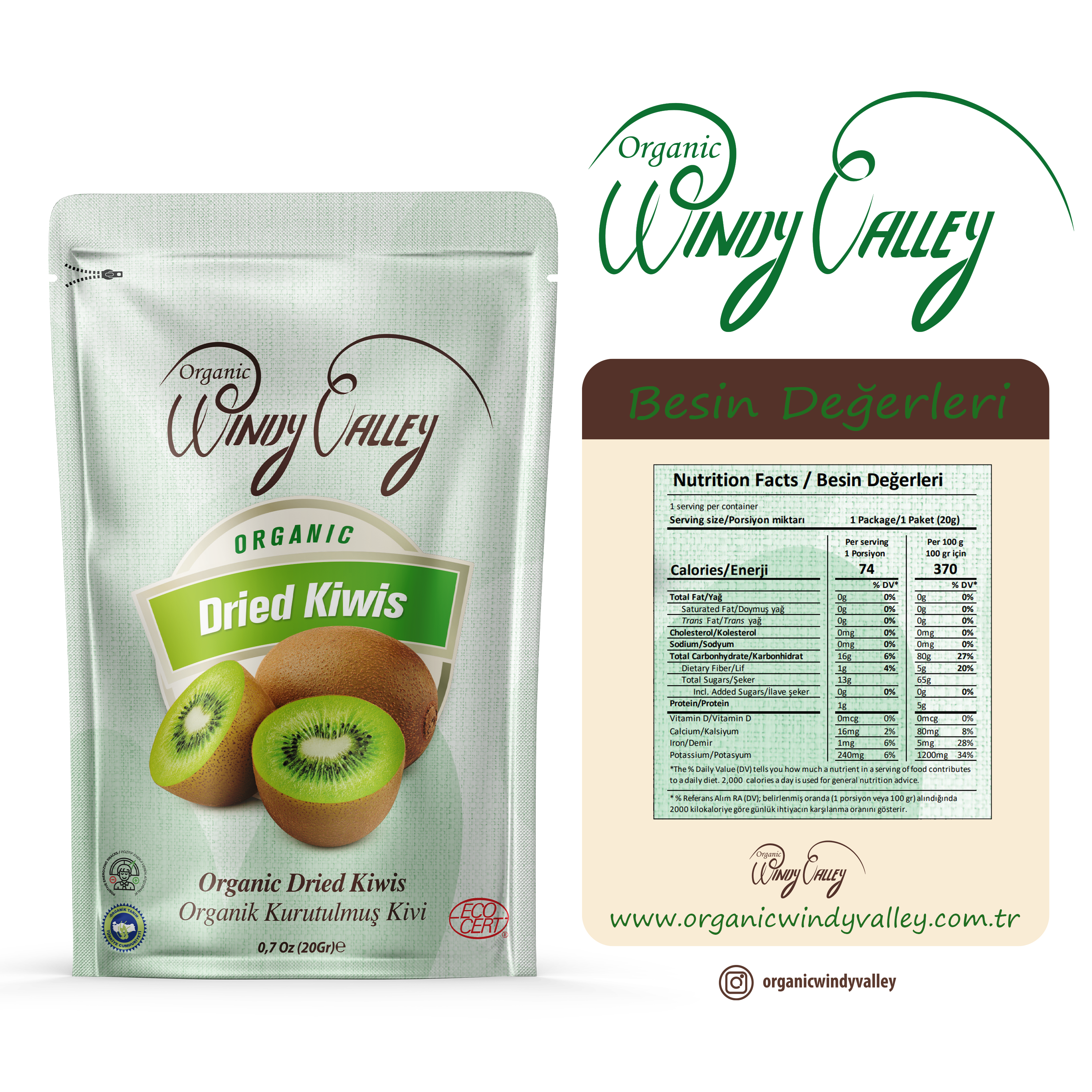 Organik Gurme Kivi Cipsi  (20 gr) 