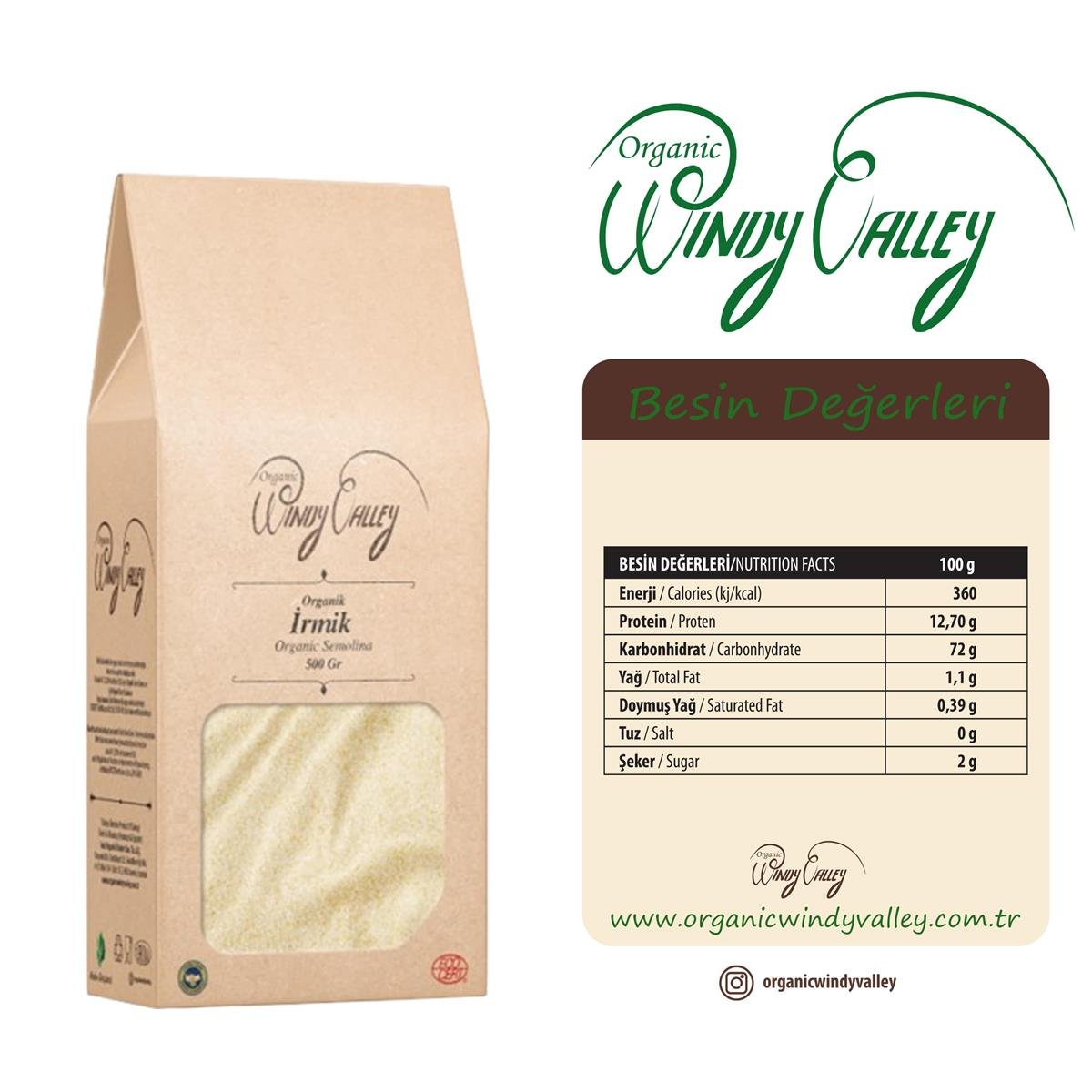 Organik İrmik (ince öğütülmüş ) (500 gr)  