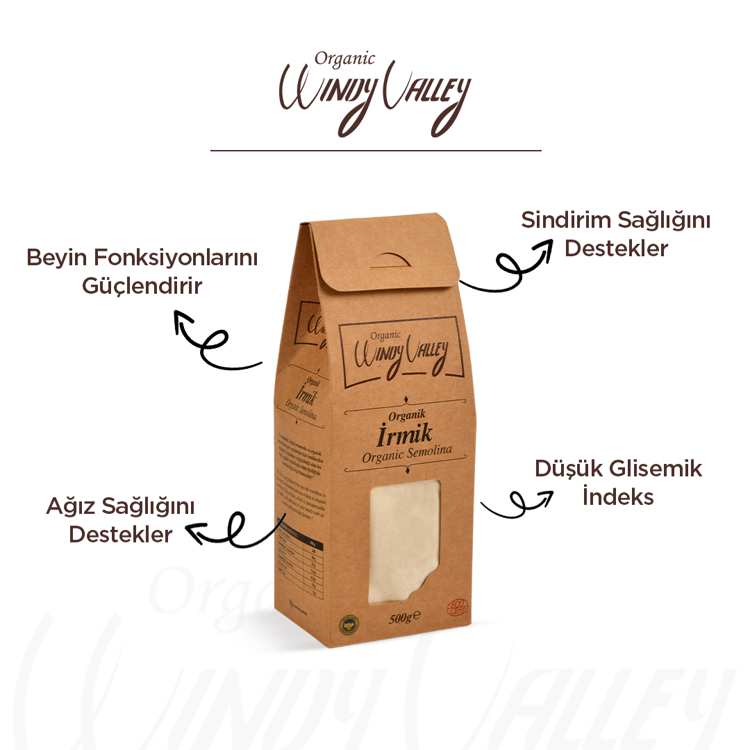 Organik İrmik (ince öğütülmüş ) (500 gr)  