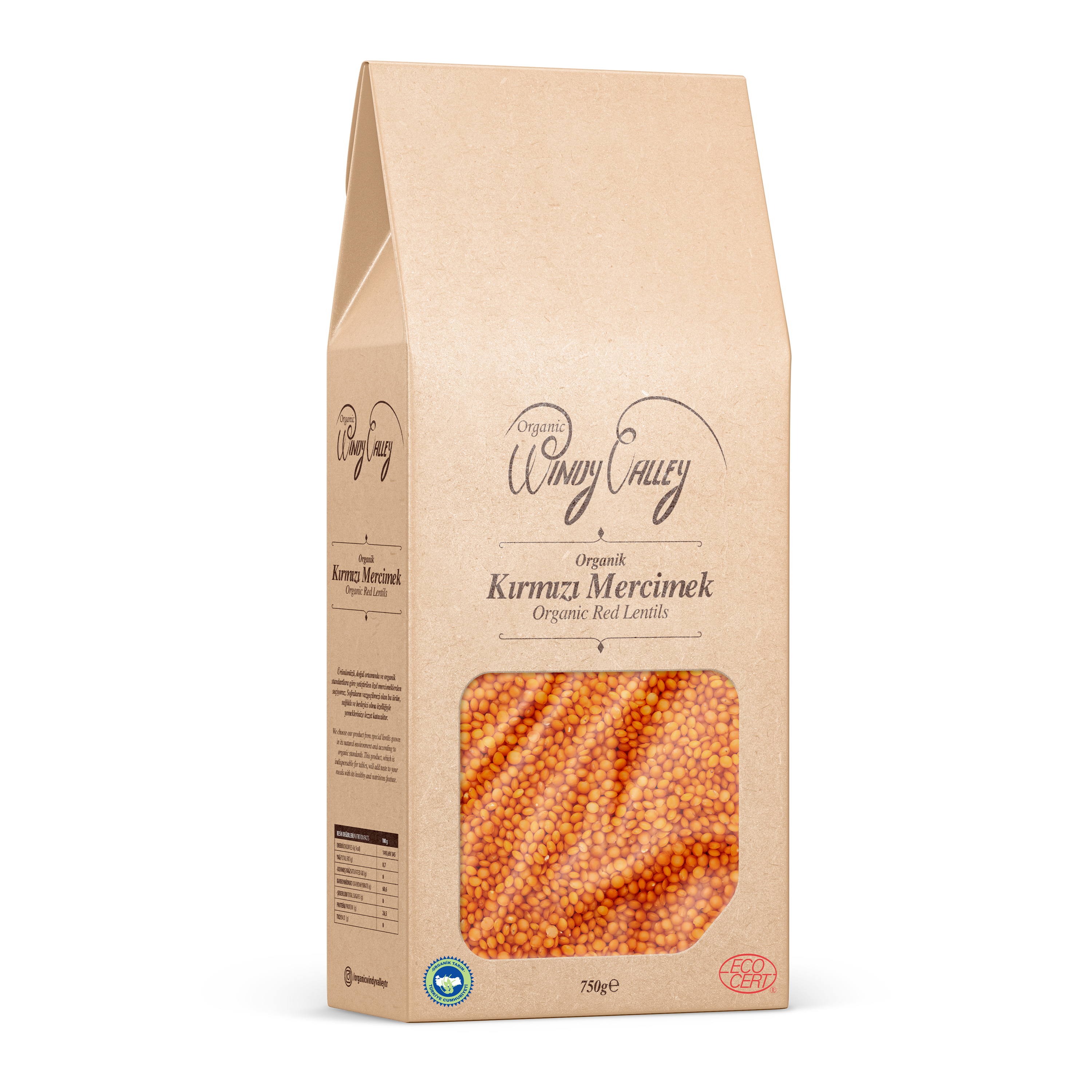 Organik Kırmızı Mercimek (750 gr) Yerli ürün 