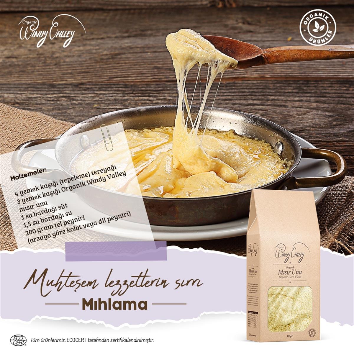 Organik Mısır Unu 2 Ecocert Sertifikalı Yerli ürün(1 Kg)