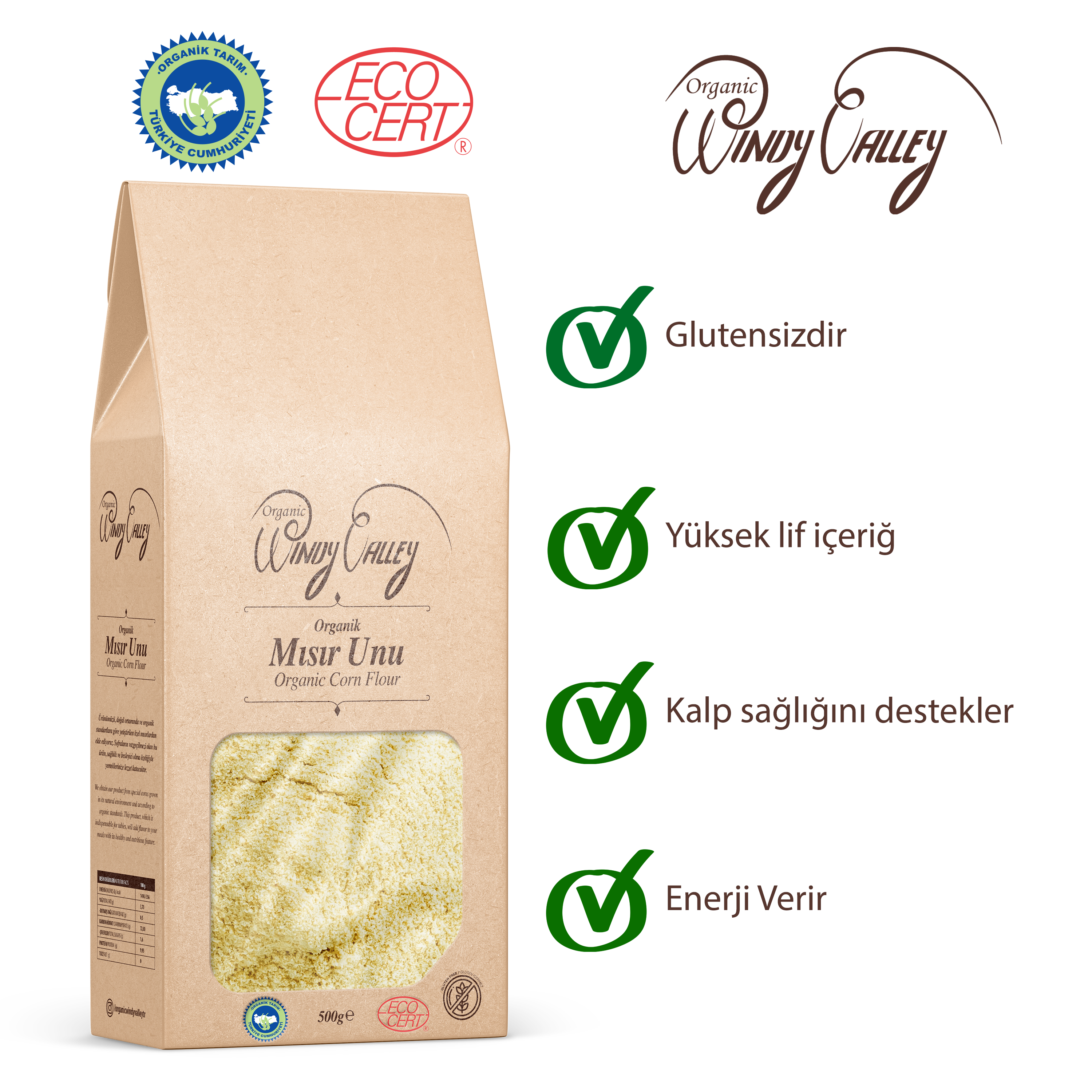 Organik Mısır Unu 2   Yerli ürün(1 Kg)