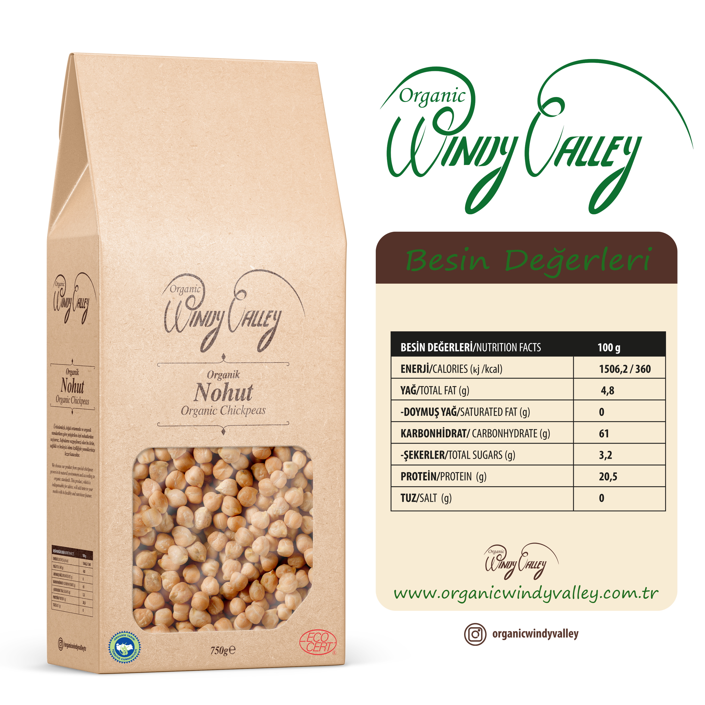 Organik Nohut   (750 gr)  Yerli ürün 