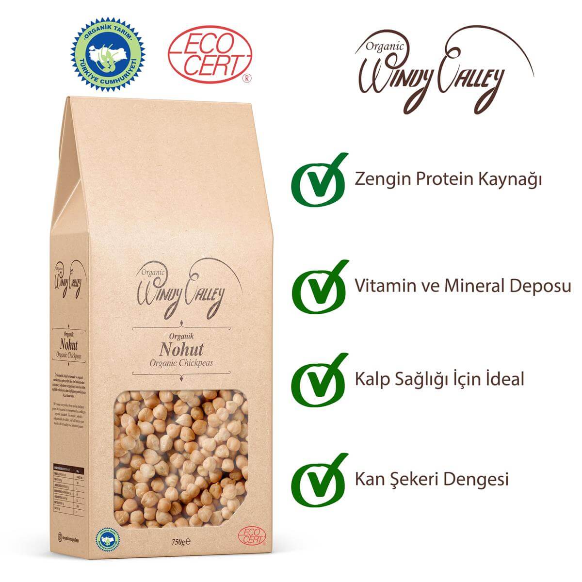 Organik Nohut   (750 gr)  Yerli ürün 