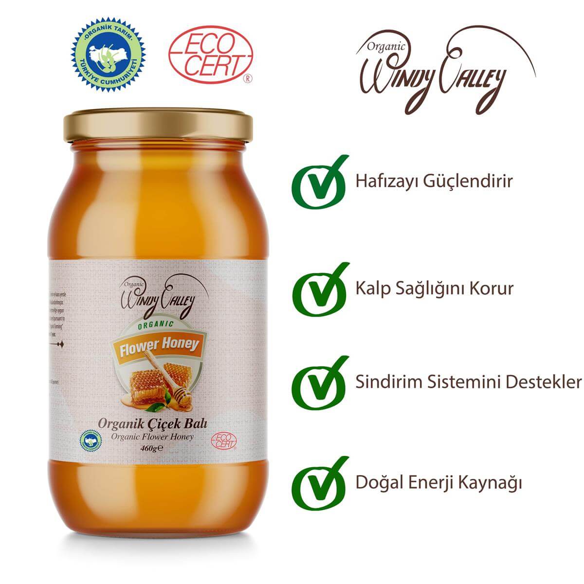 Organik Süzme Çiçek Balı    (500 gr) 