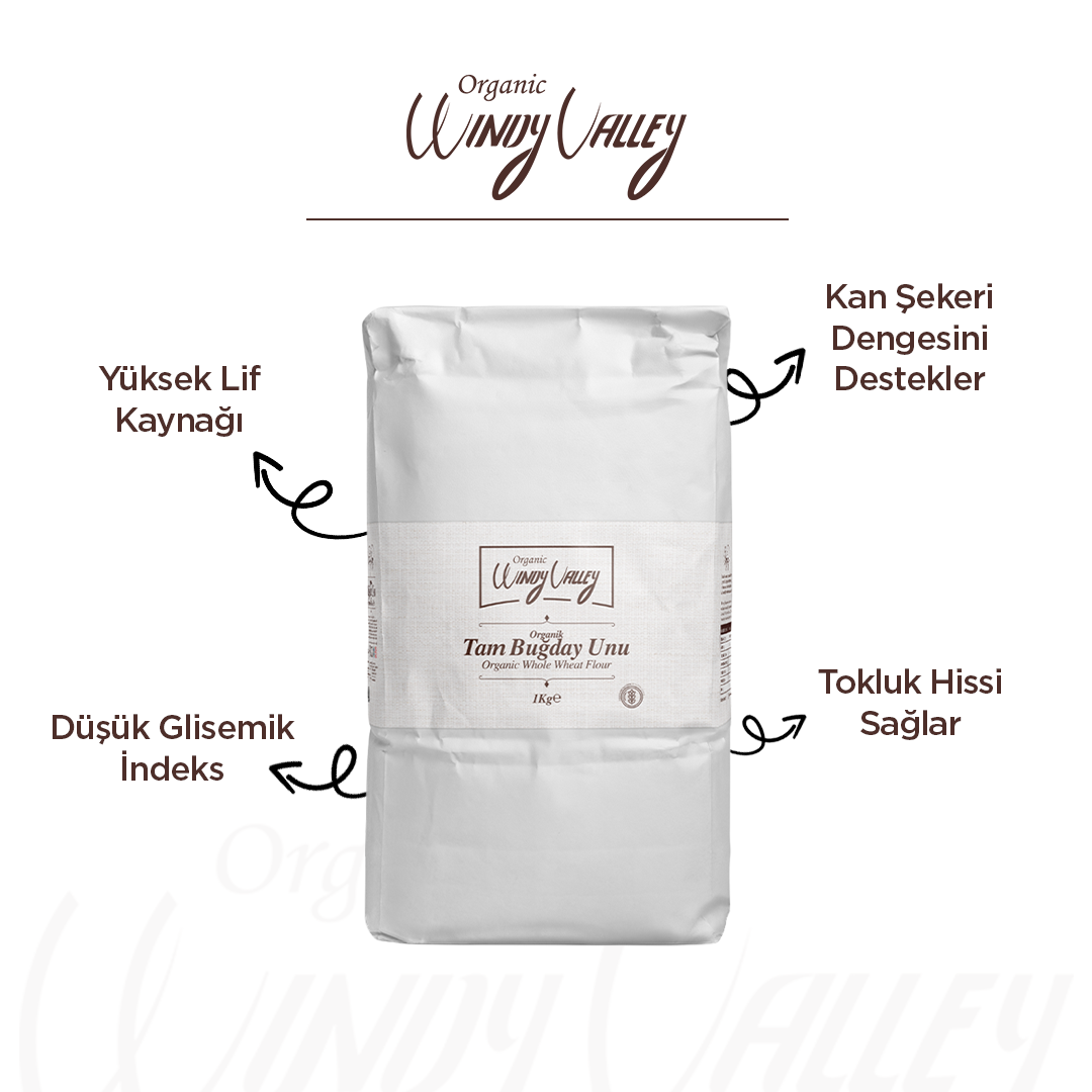 Organik Tam Buğday Unu (2 Kg)  Yerli ürün