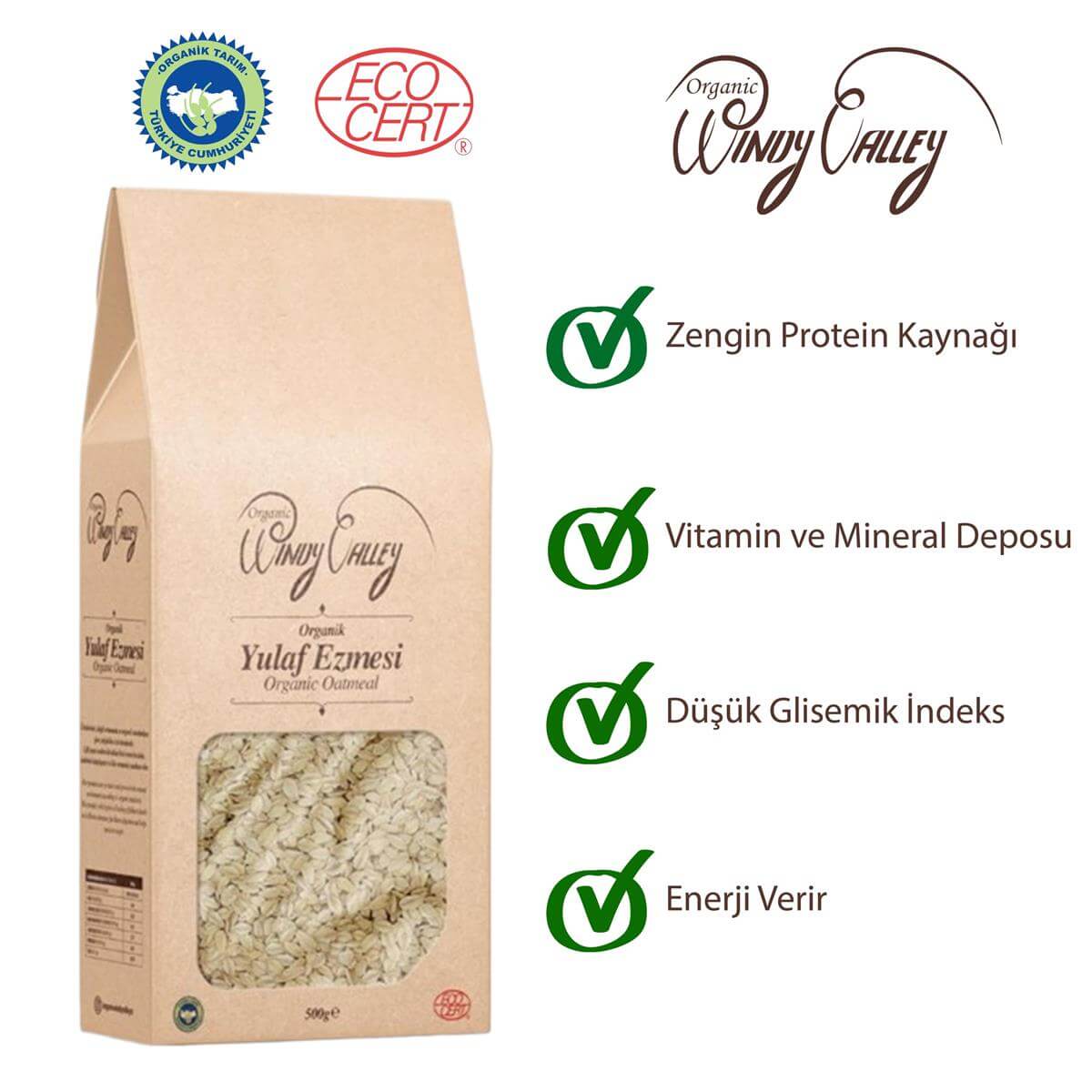 Organik Yulaf Ezmesi  (500 gr)    