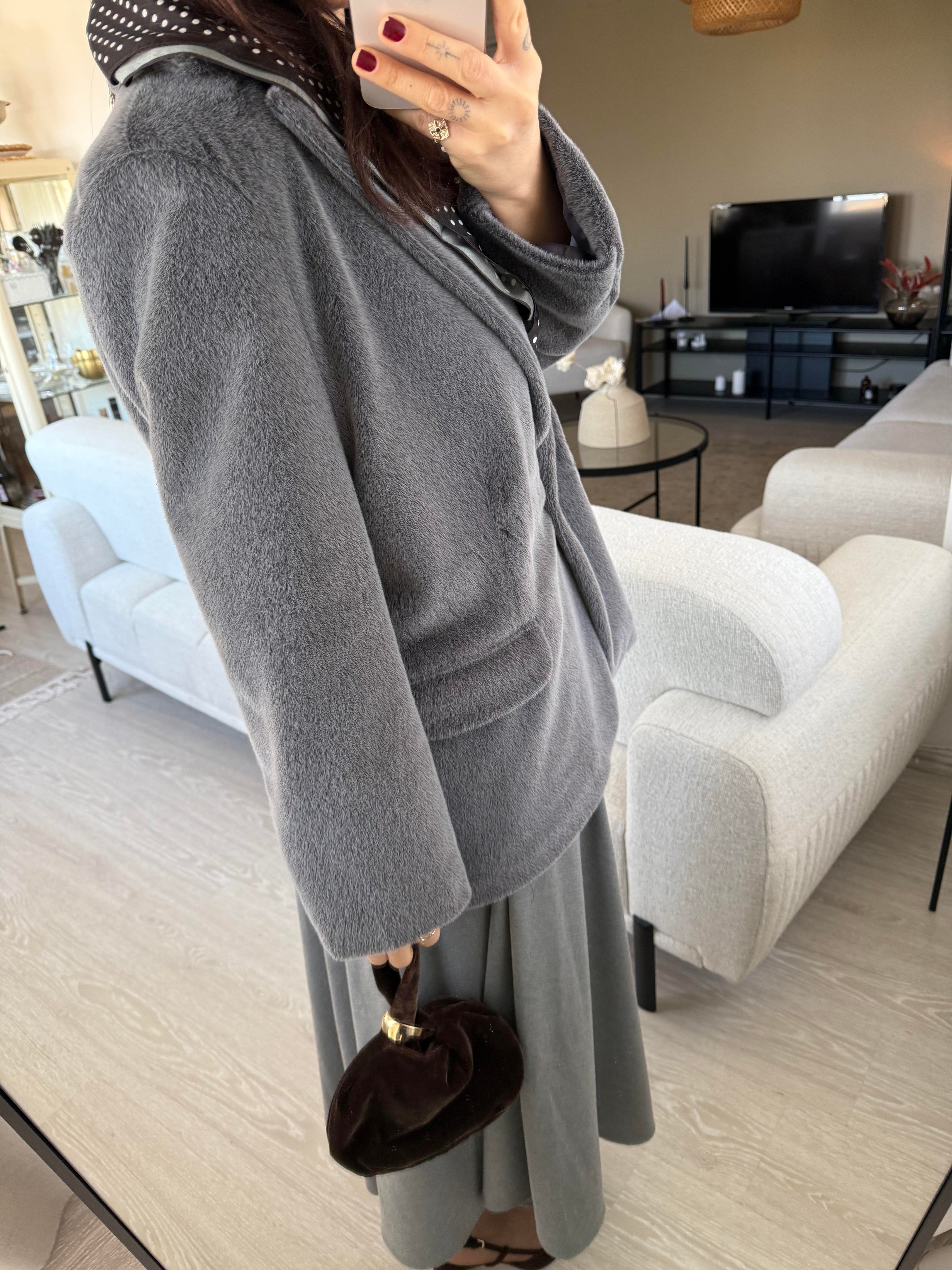 Gri Oversize Kalıp Blazer Ceket 