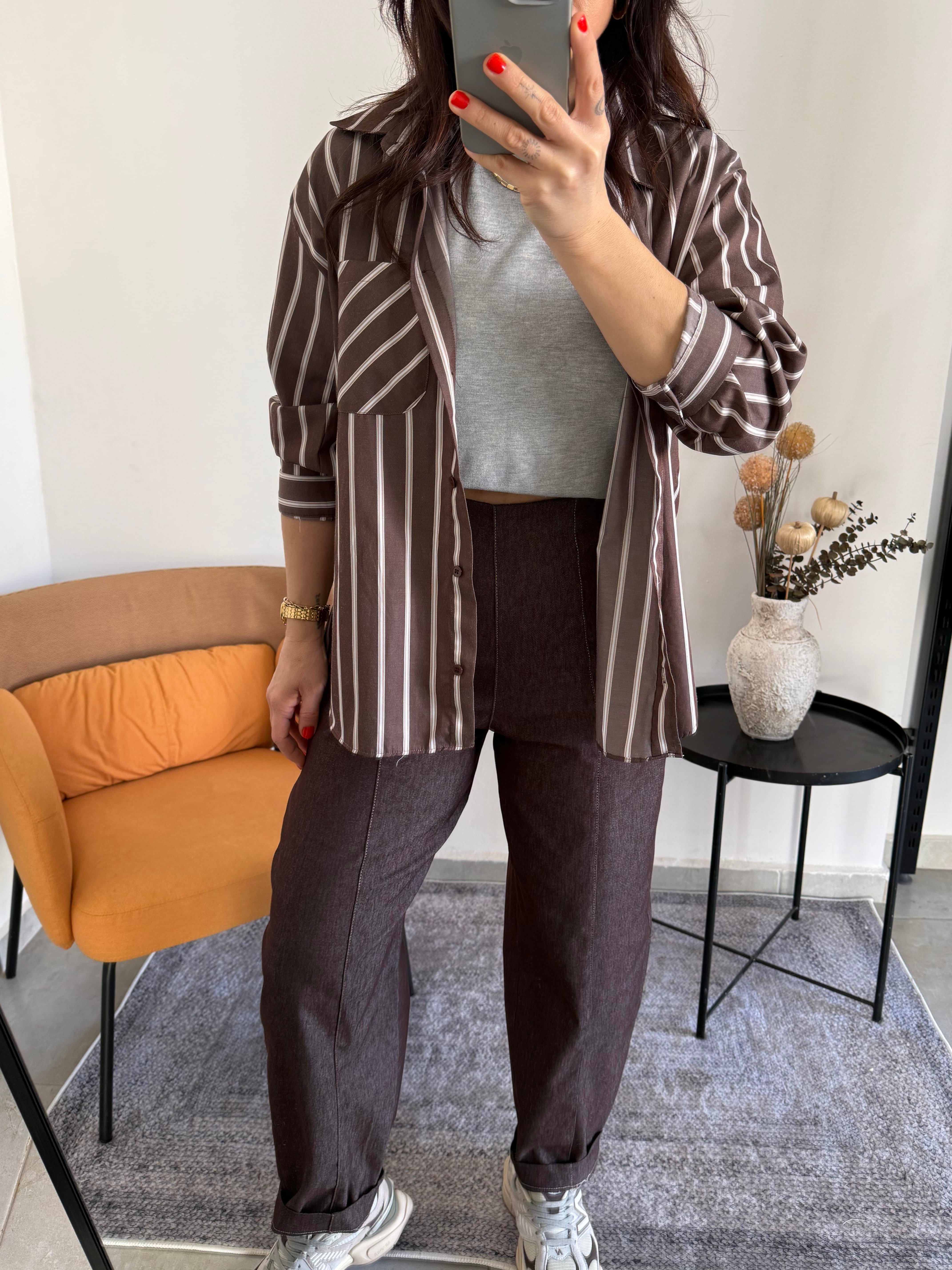 İnce Denim Kumaş Balon Form Pantolon 