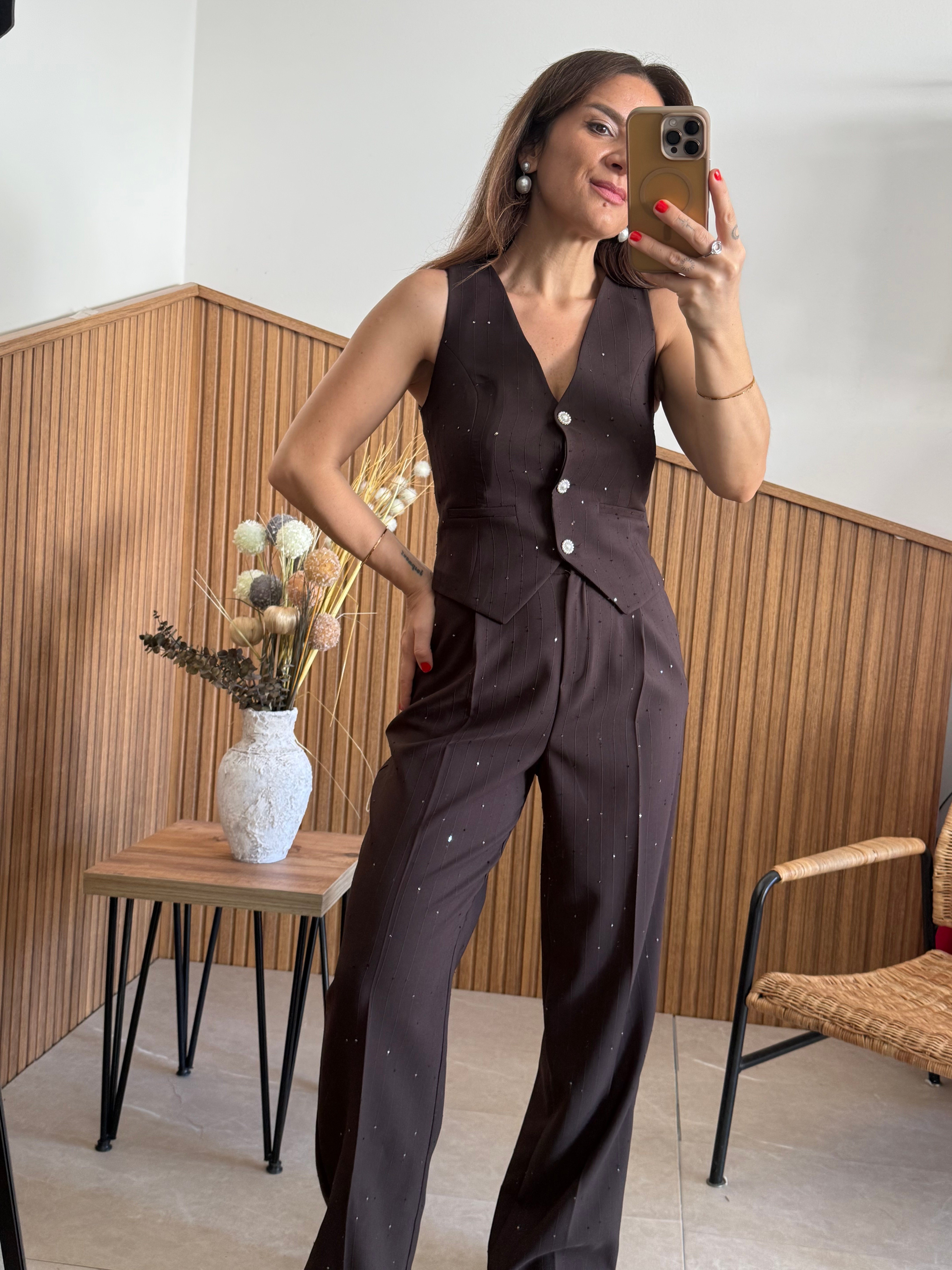 Kendinden Pullu Premium Seri Yelek Pantolon Takım