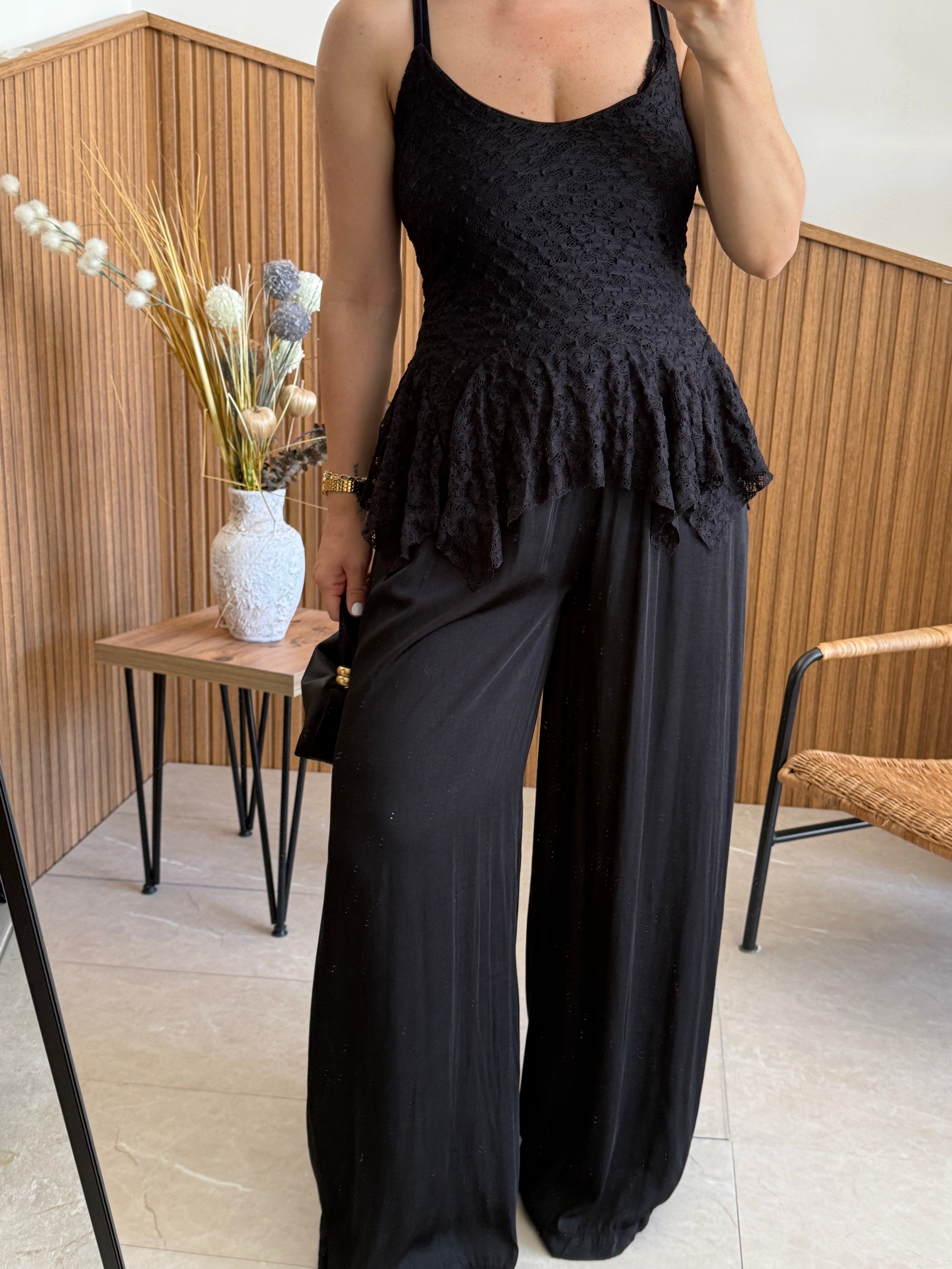 Likralı Dantel Top 