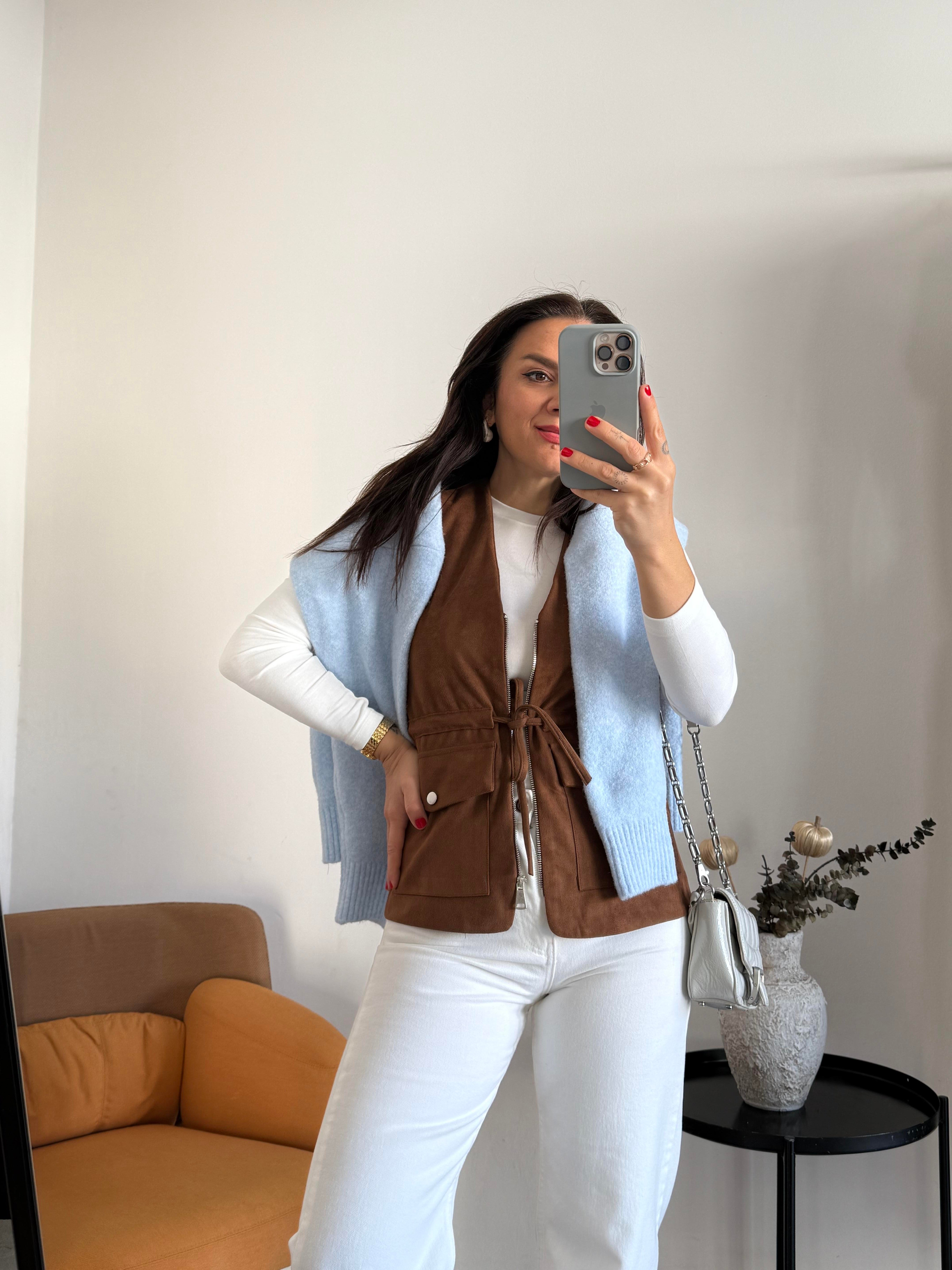 Likralı Yüksek Bel Beyaz Jean 