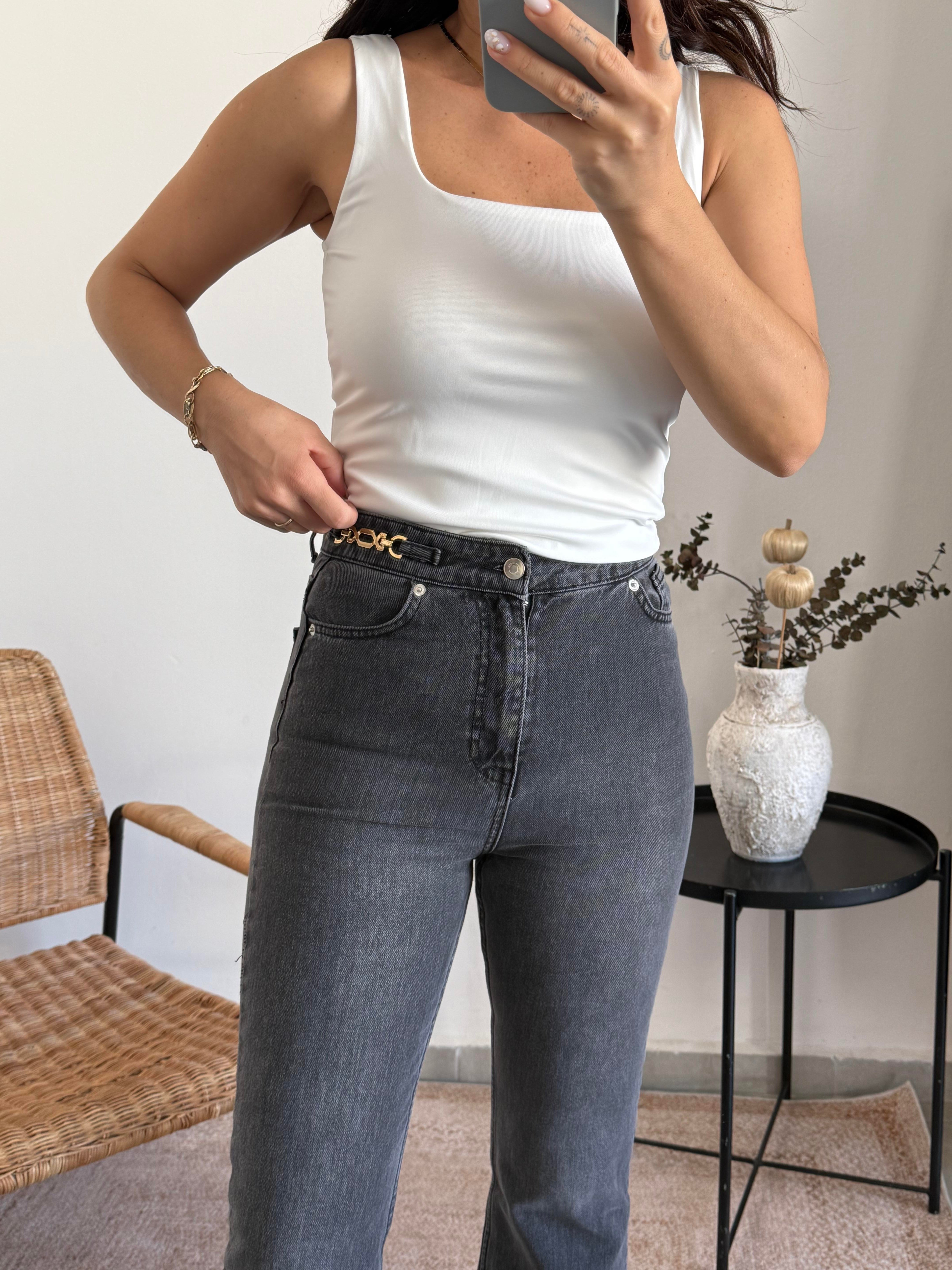Likralı Yüksek Bel Jean 