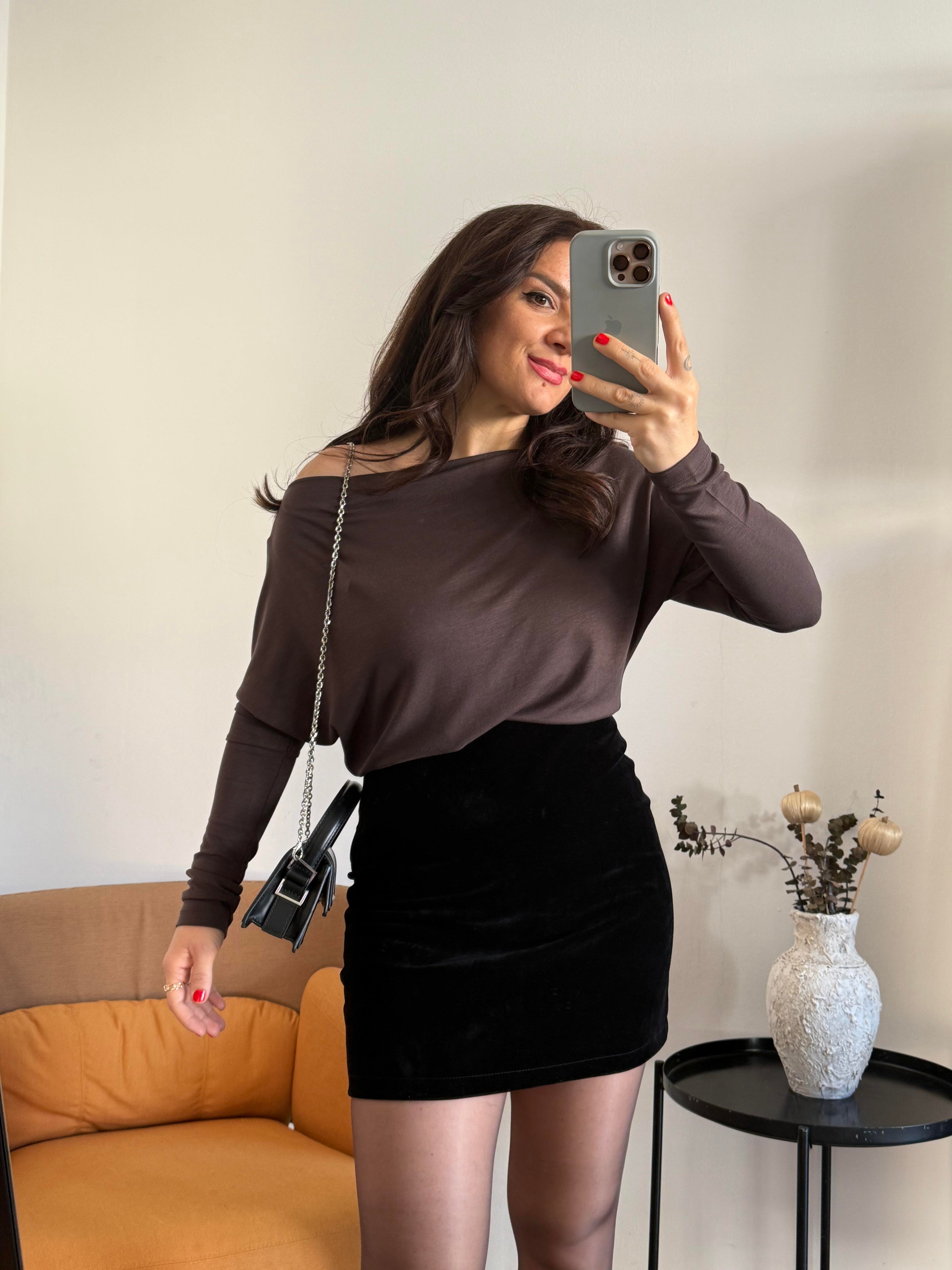 Premium Seri Kahve Pamuk Bluz 