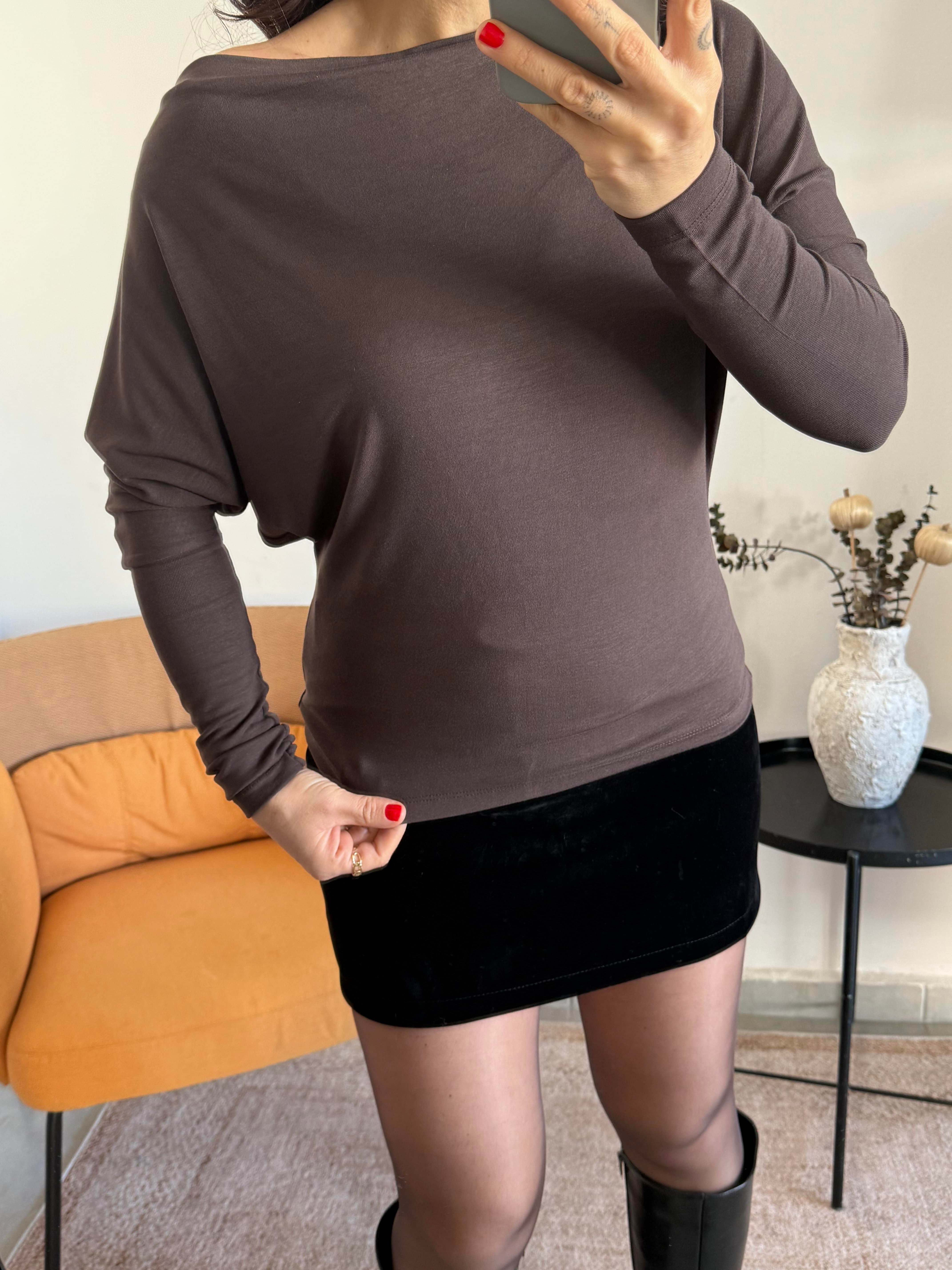 Premium Seri Kahve Pamuk Bluz 