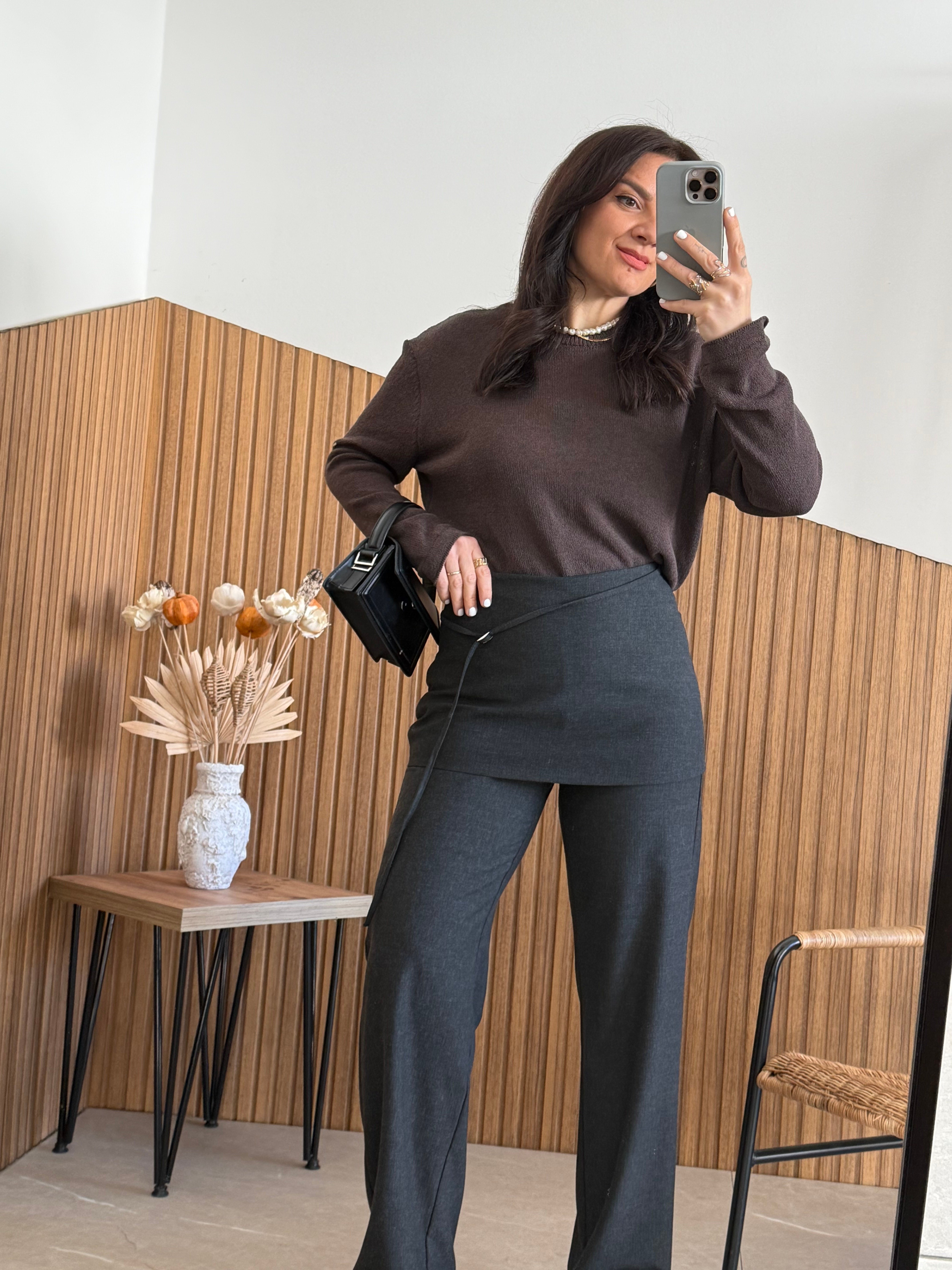 Premium Seri Tasarım Antrasit Pantolon 