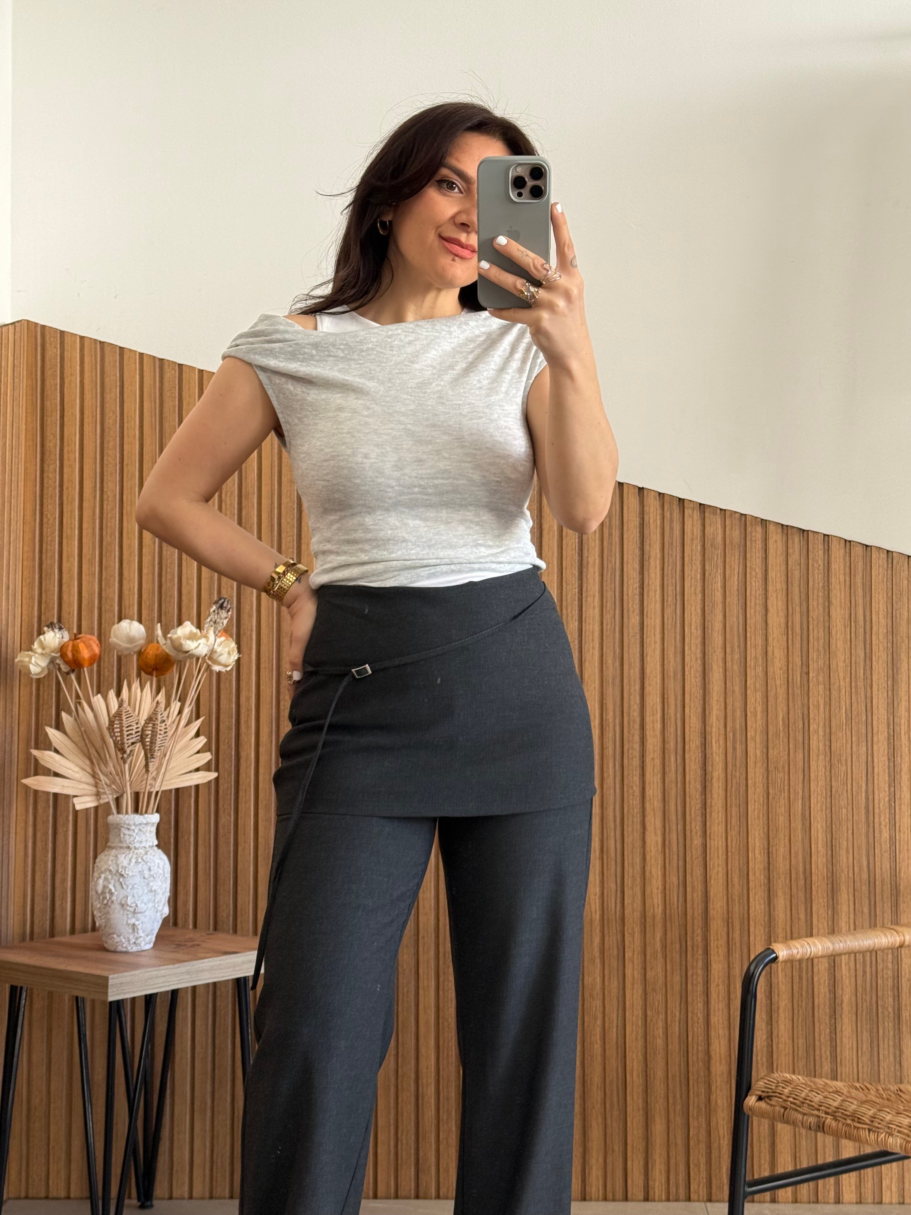 Premium Seri Tasarım Antrasit Pantolon 