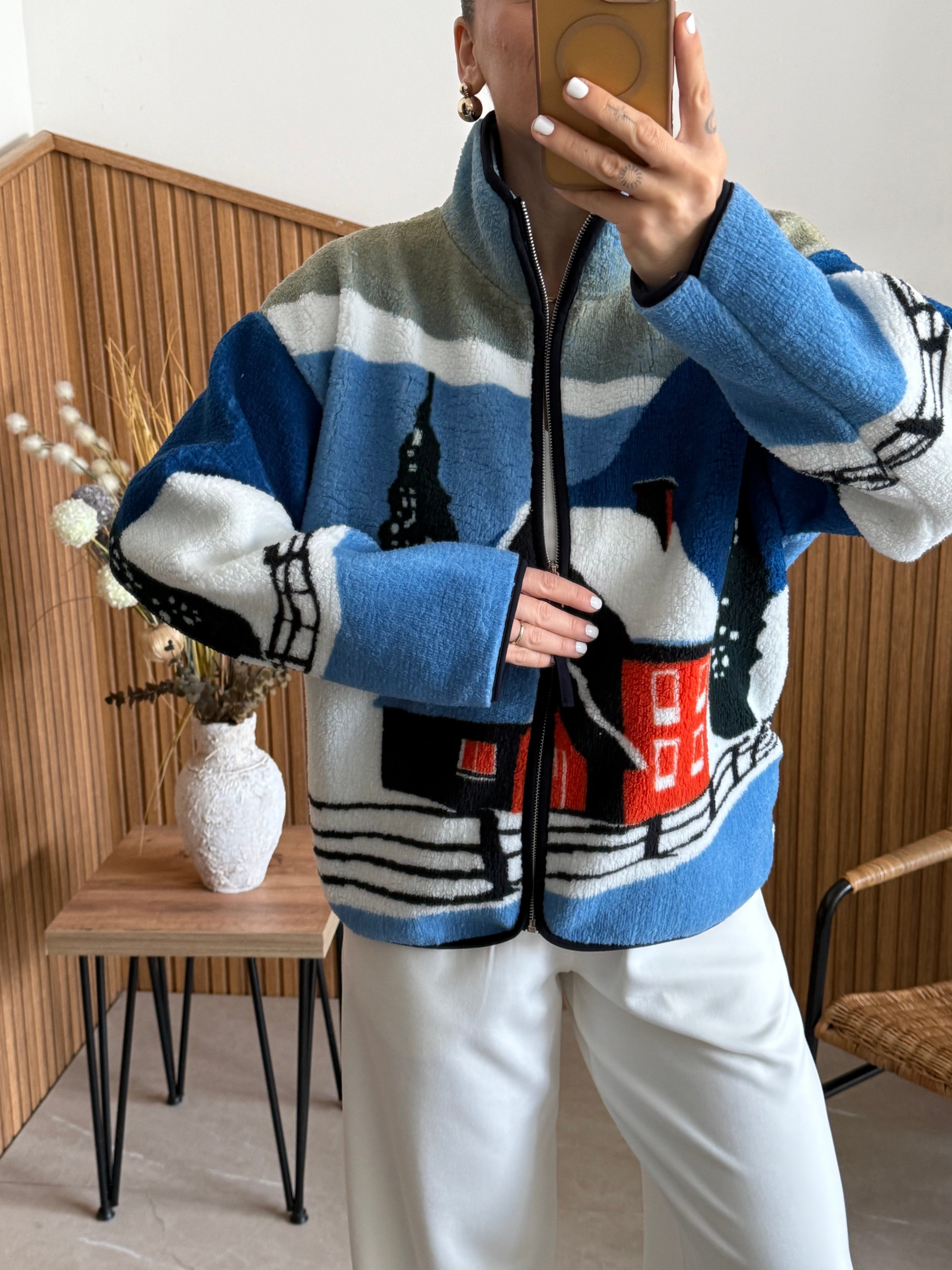Renkli Polar Sweatshirt 