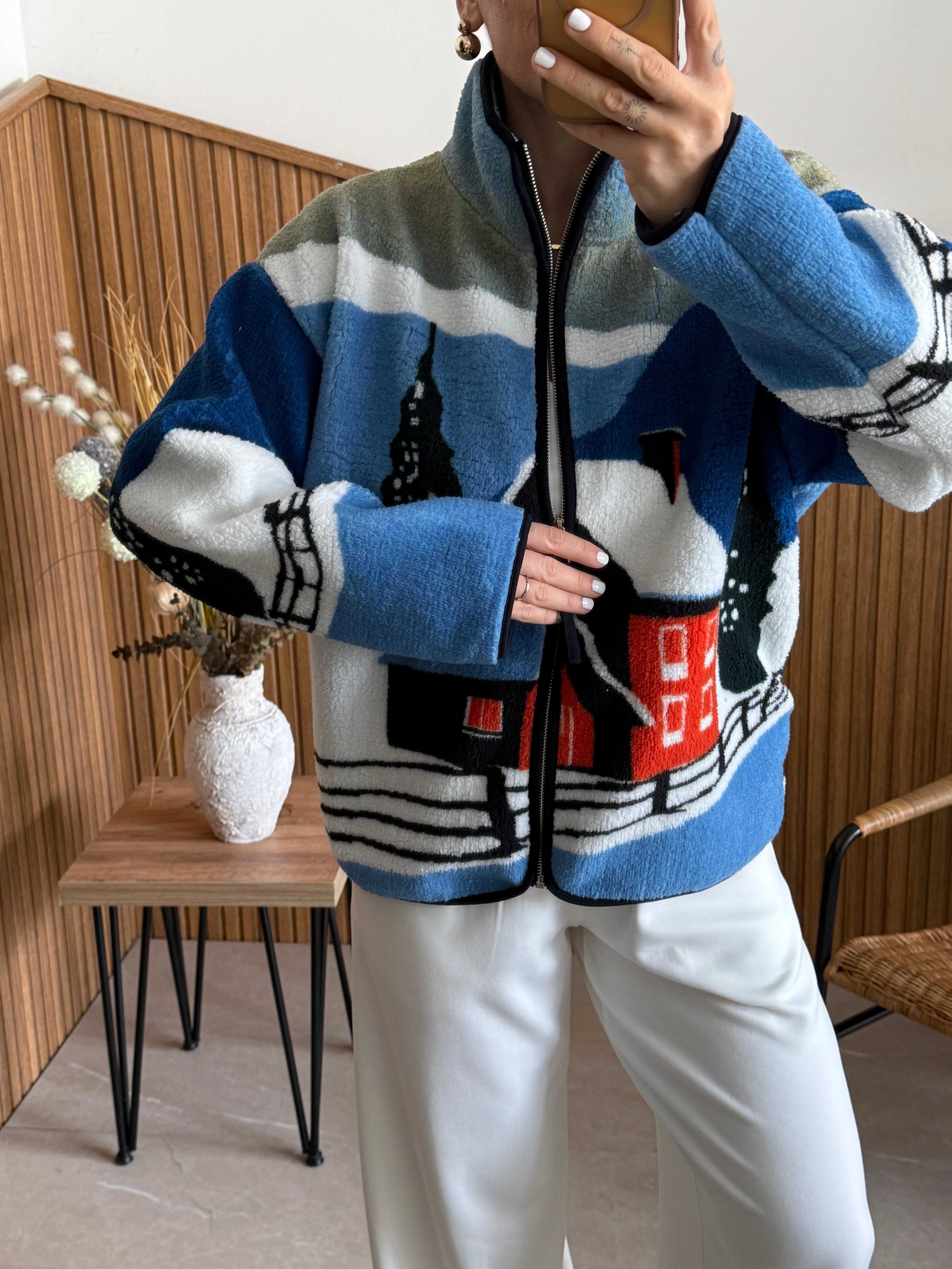 Renkli Polar Sweatshirt 