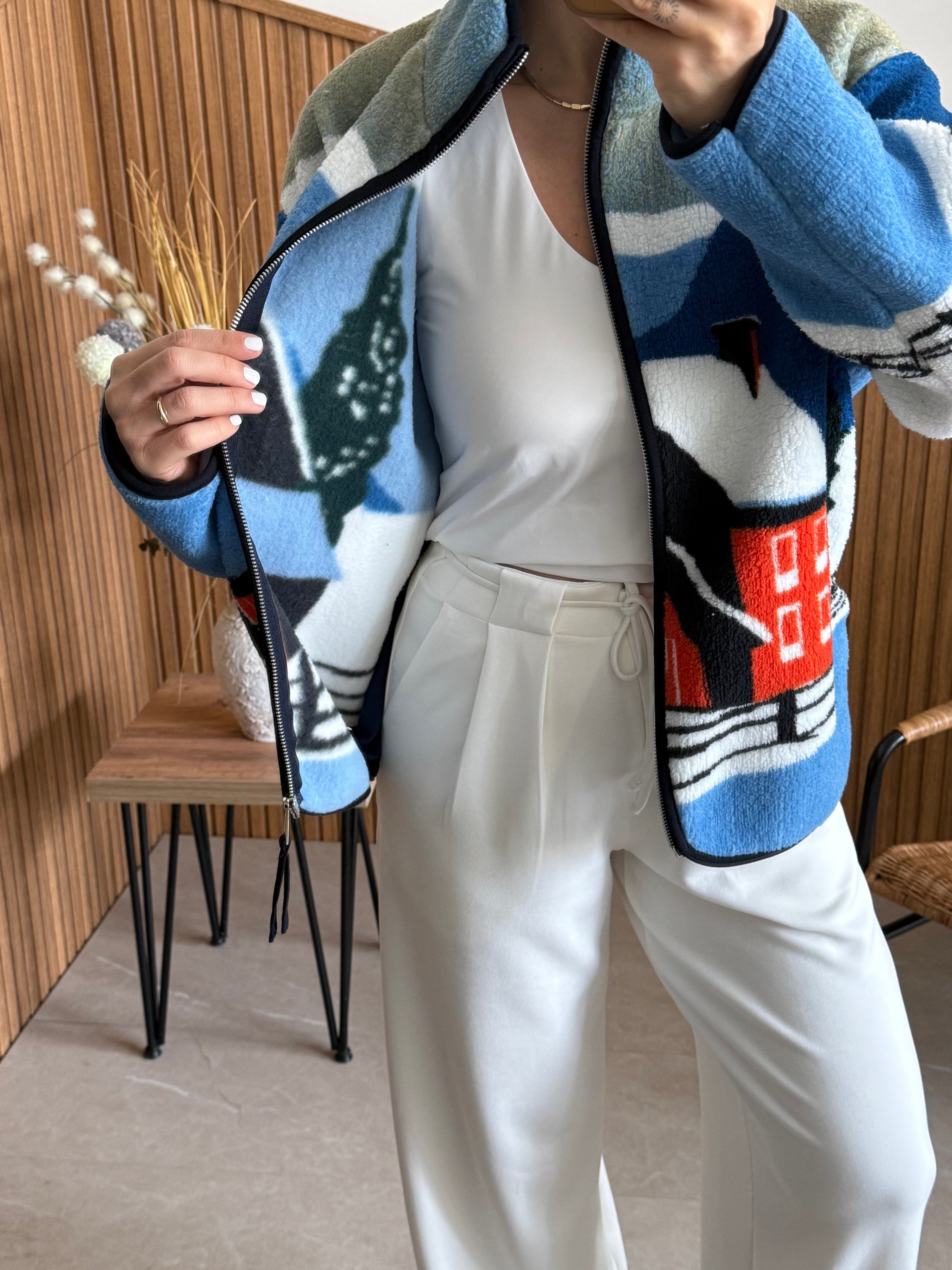 Renkli Polar Sweatshirt 
