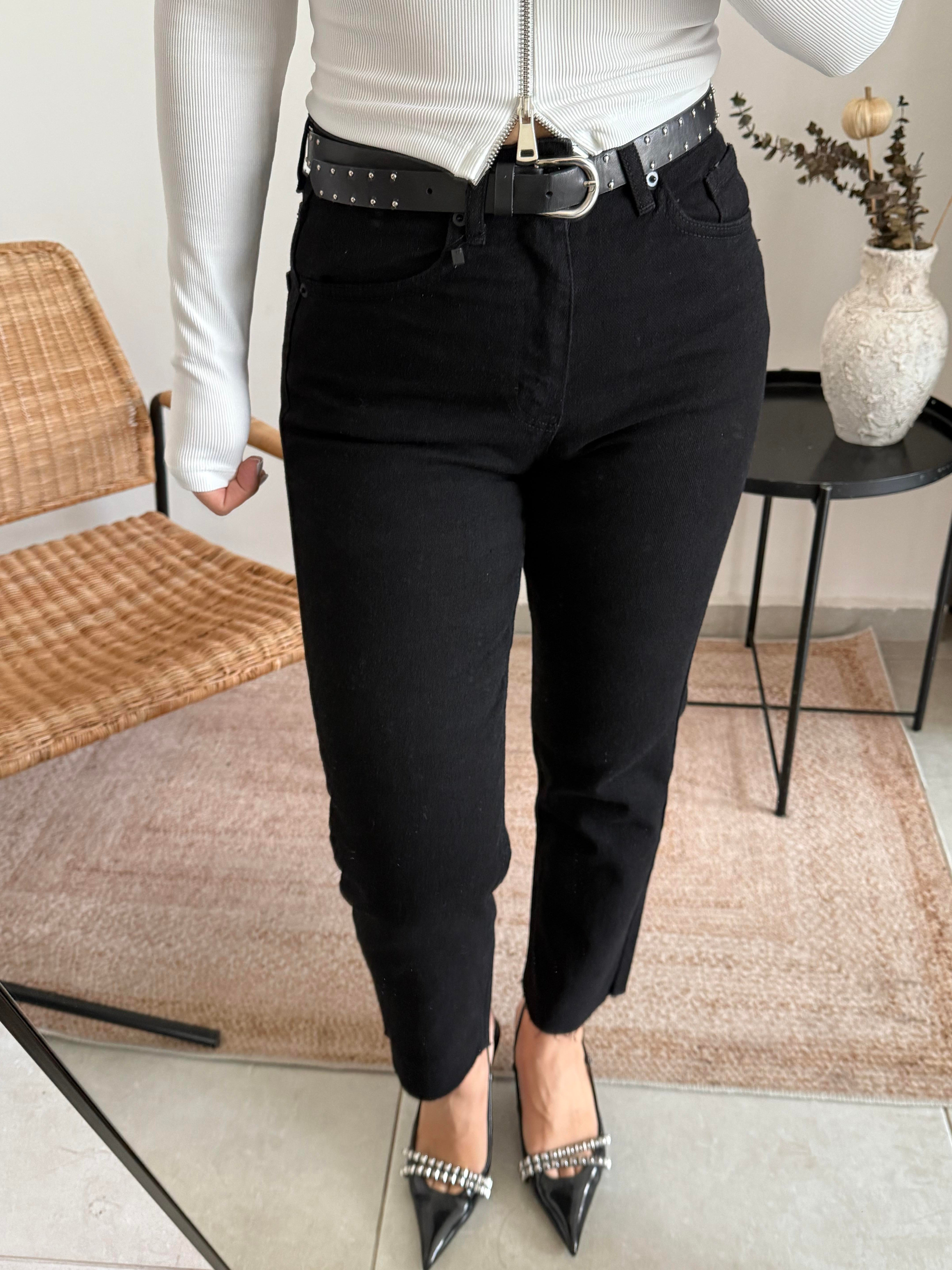 Siyah Likralı Boyfit Jean 