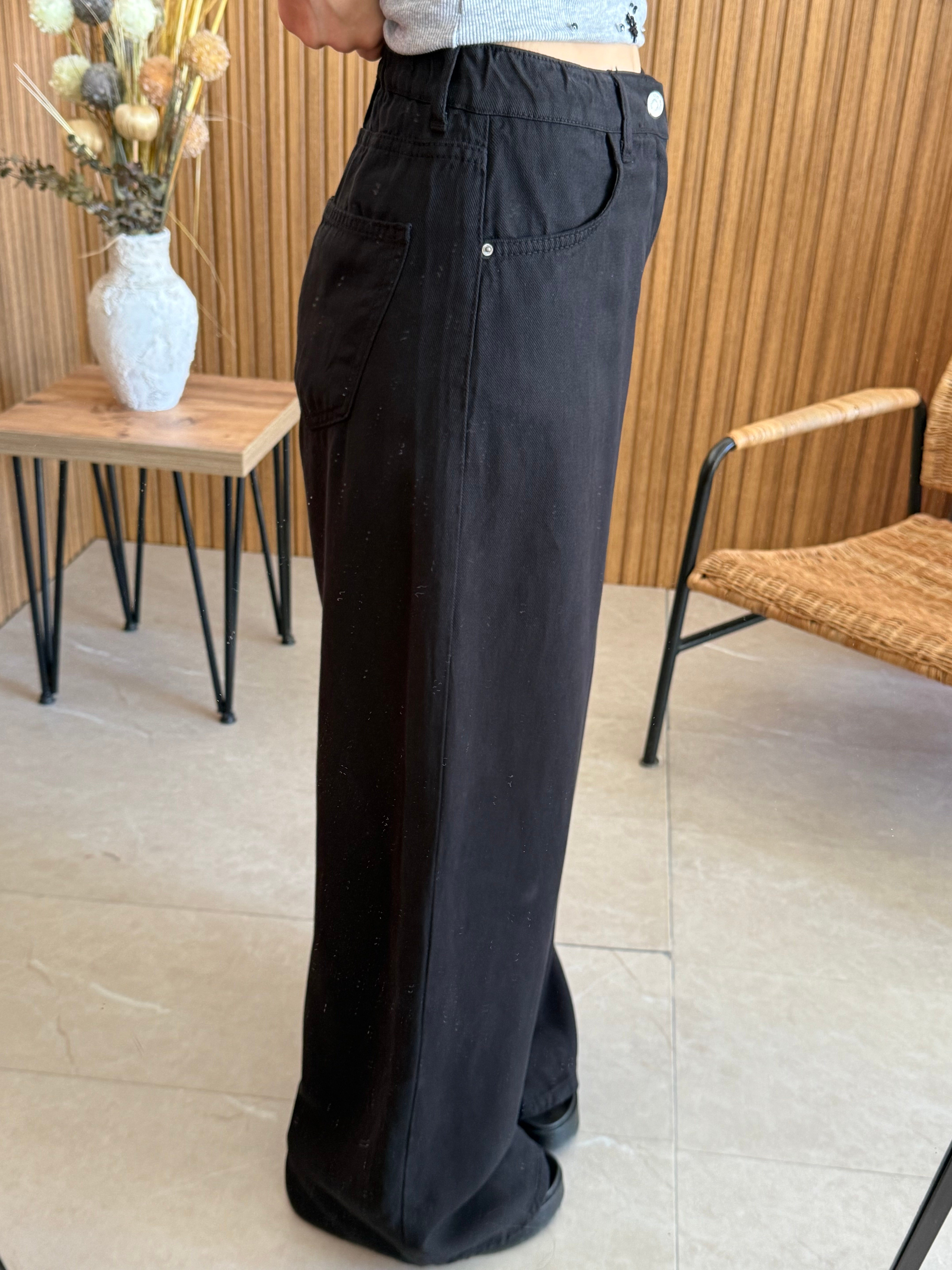 Tensel Siyah Jean Pantolon 