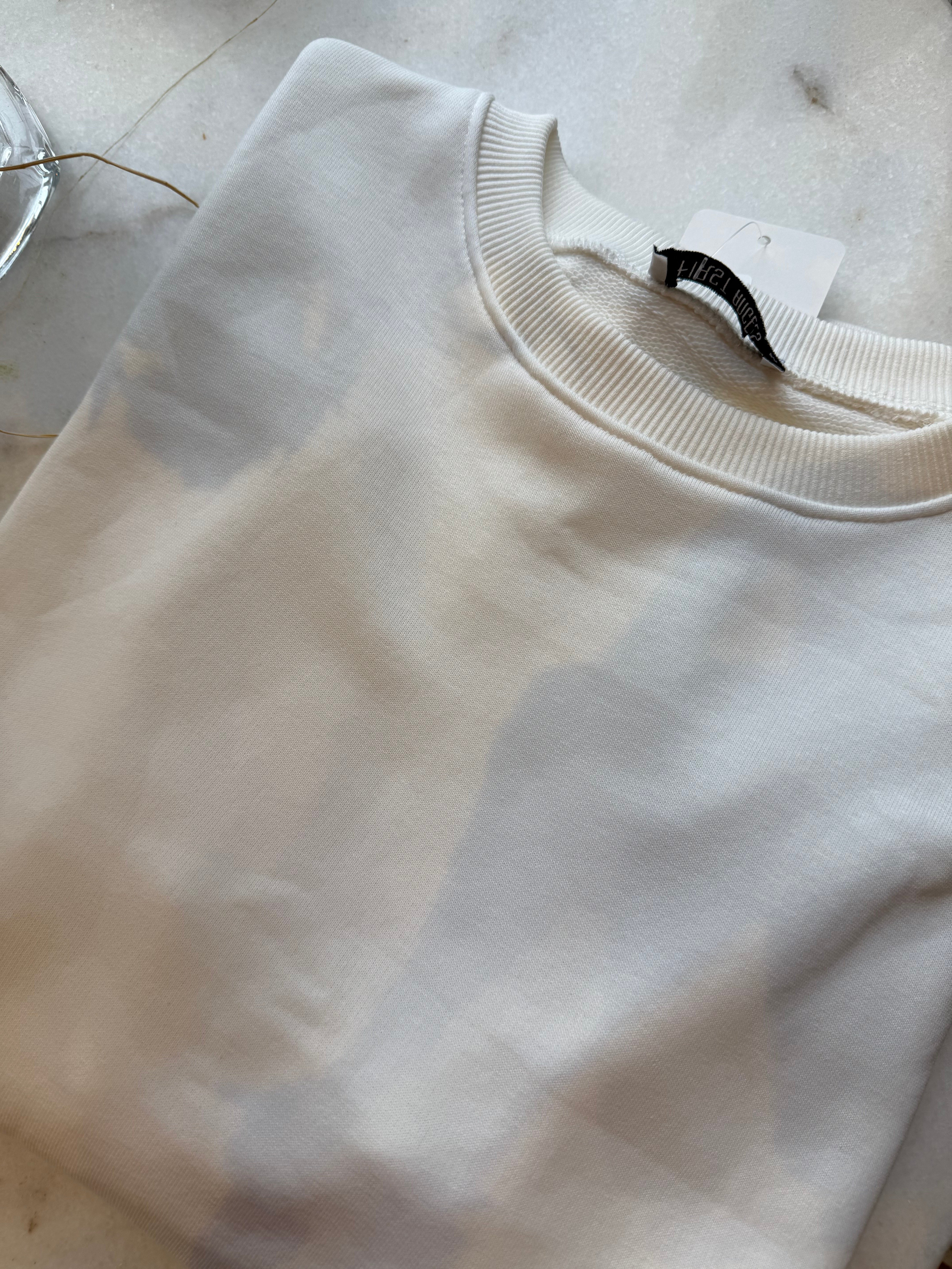Yakası Ribanalı İki İplik Sweatshirt 