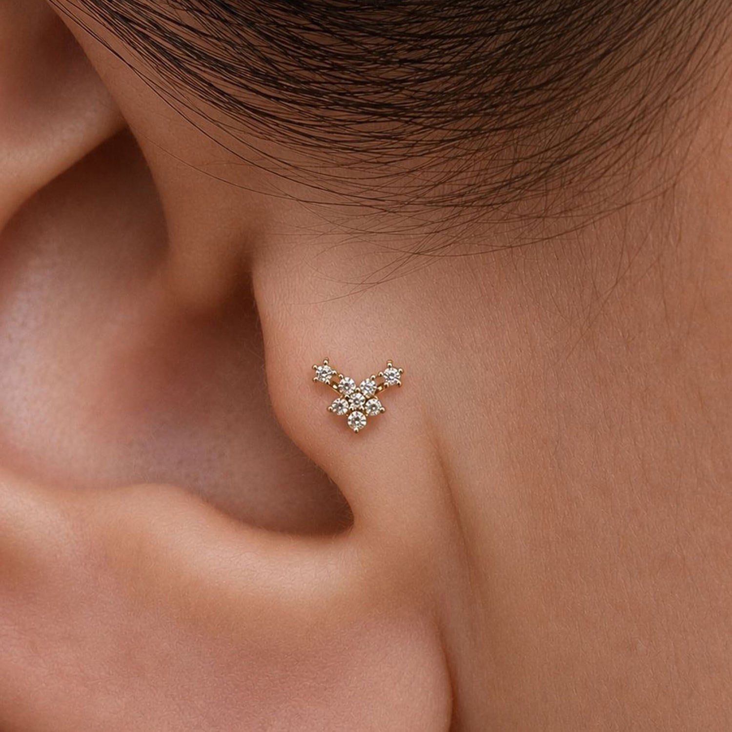 14 Ayar Altın Apeks Tragus Piercing