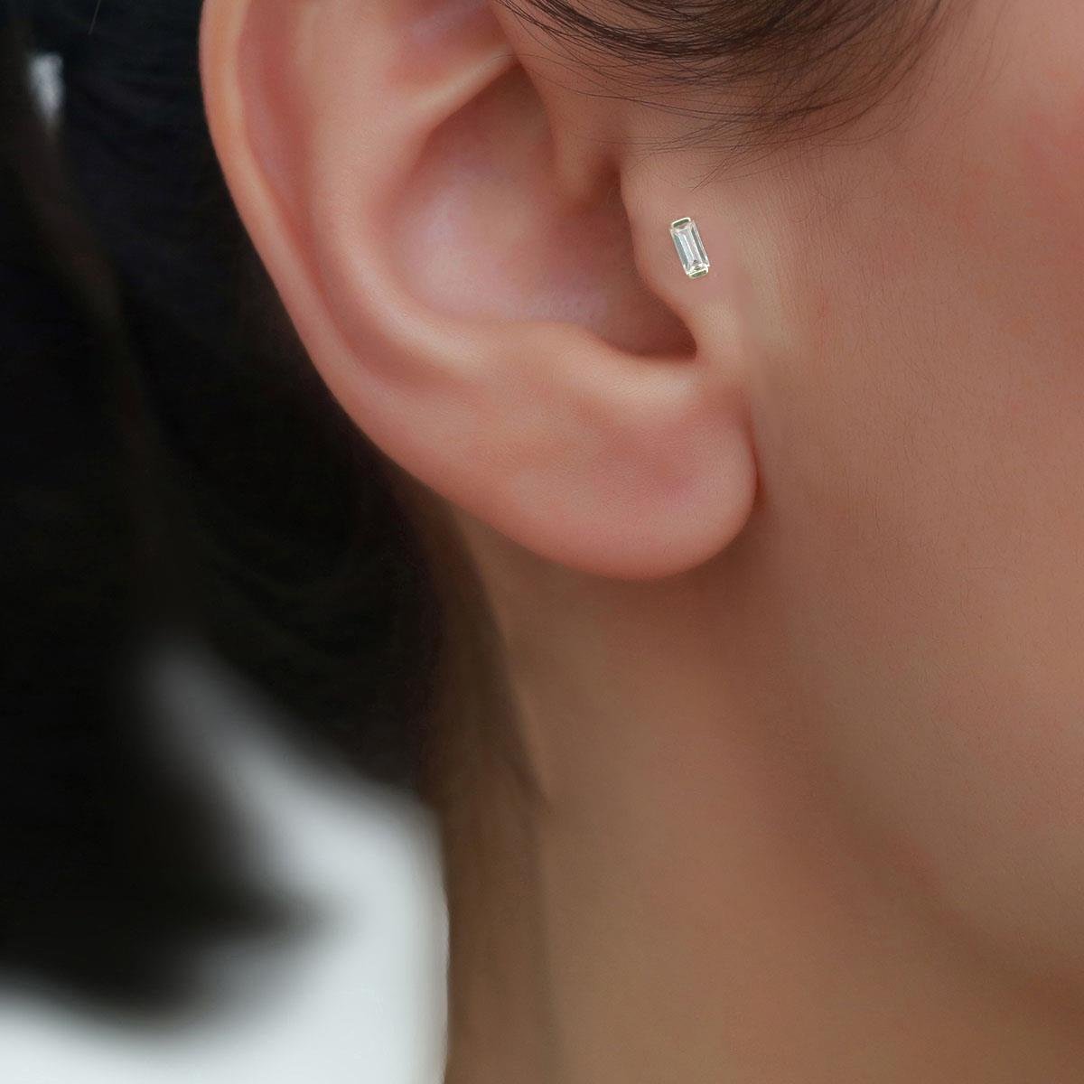 14 Ayar Altın Baget Tragus Piercing