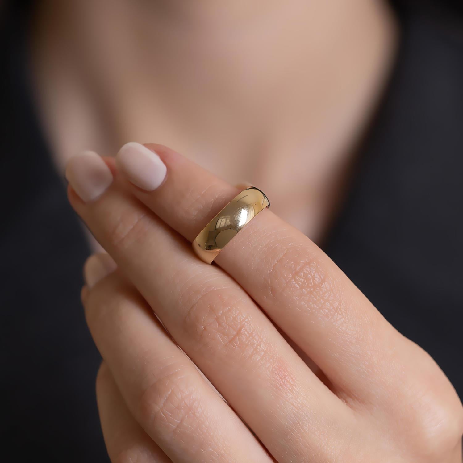 14 Ayar Altın İçi Dolu 6mm Klasik Alyans
