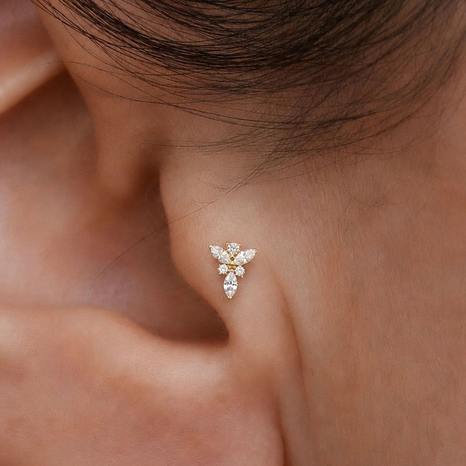 14 Ayar Altın Markiz Yusufçuk Tragus Piercing