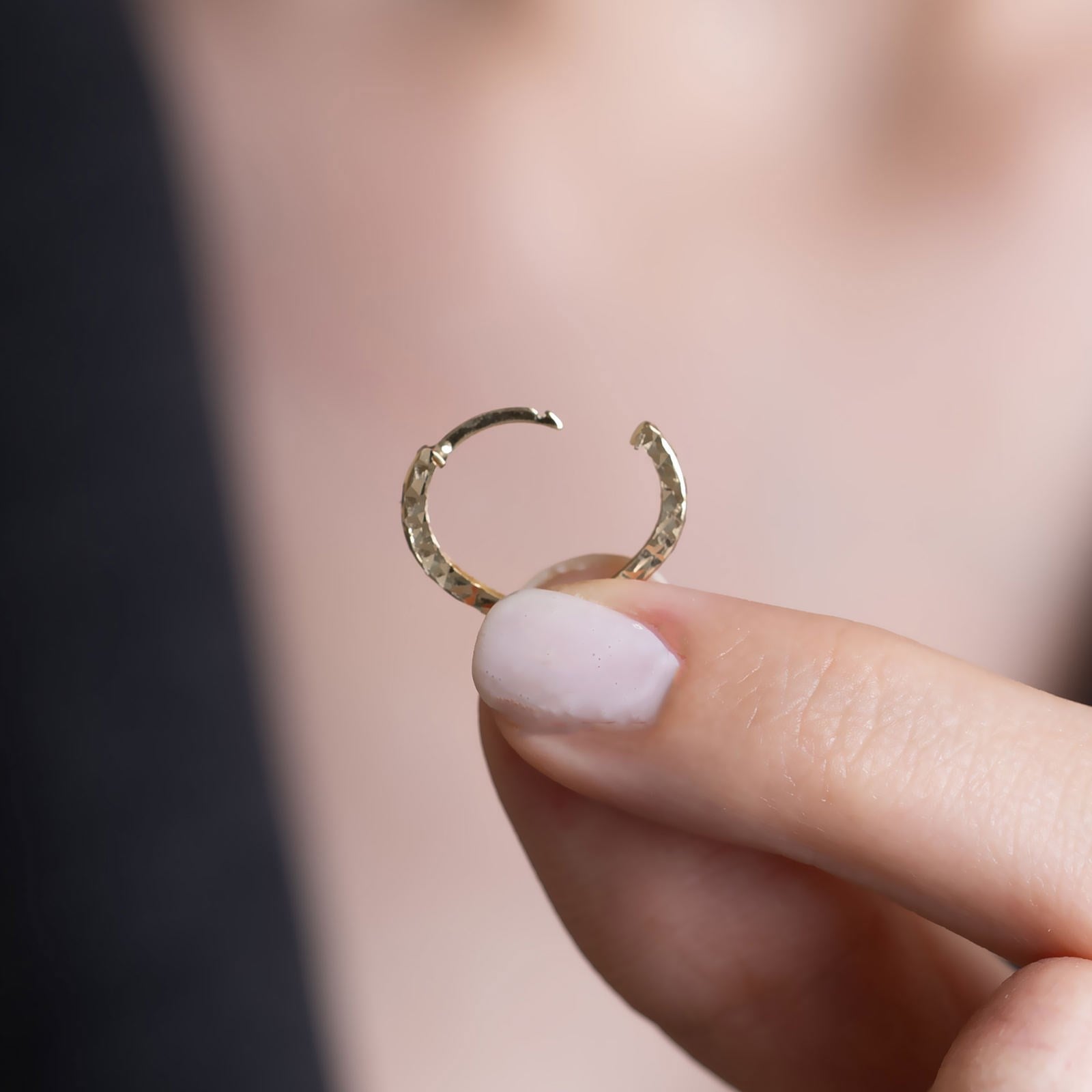 14 Ayar Altın Parlak Kalp Küpe 1,5 cm