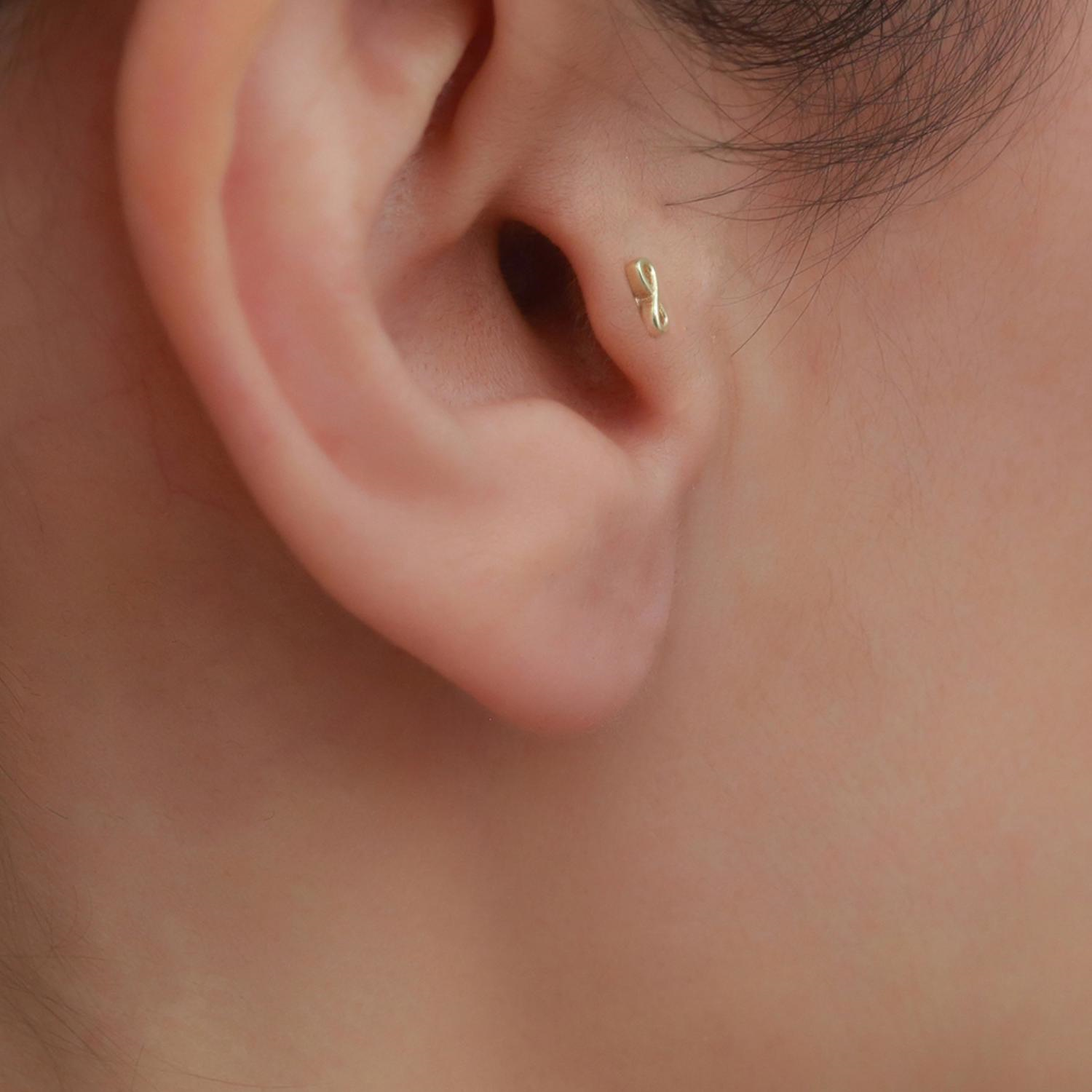 14 Ayar Altın Sonsuzluk Figürlü  Tragus Piercing