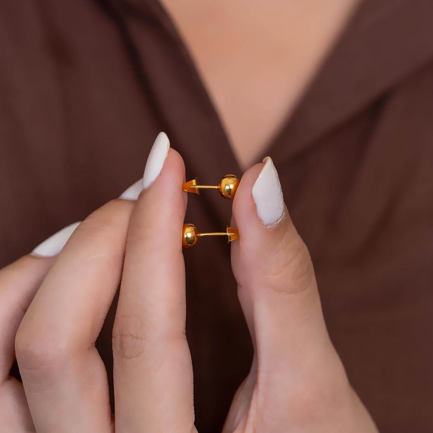 14 Ayar Altın Top Küpe 5 mm