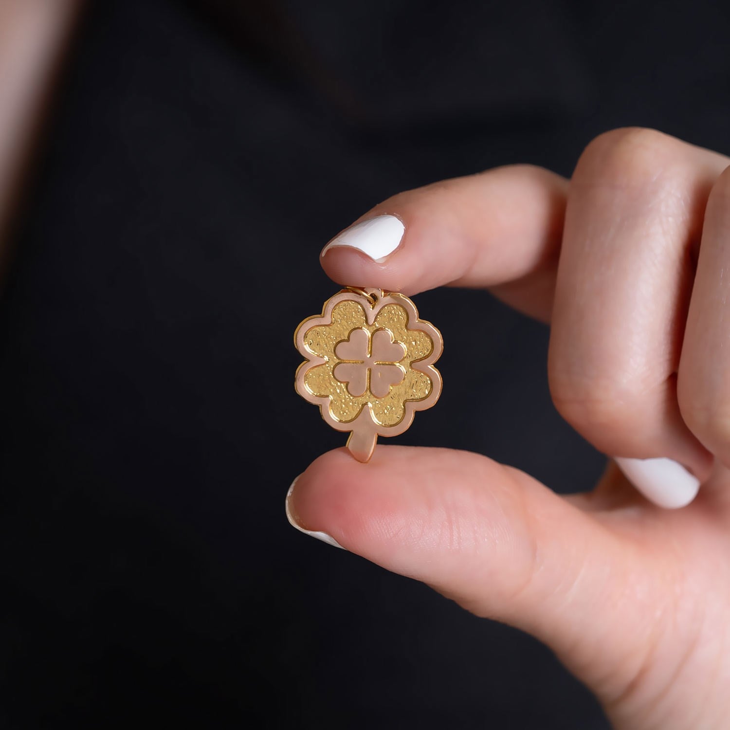 14 Ayar Altın Yonca Kolye Ucu 2 mm